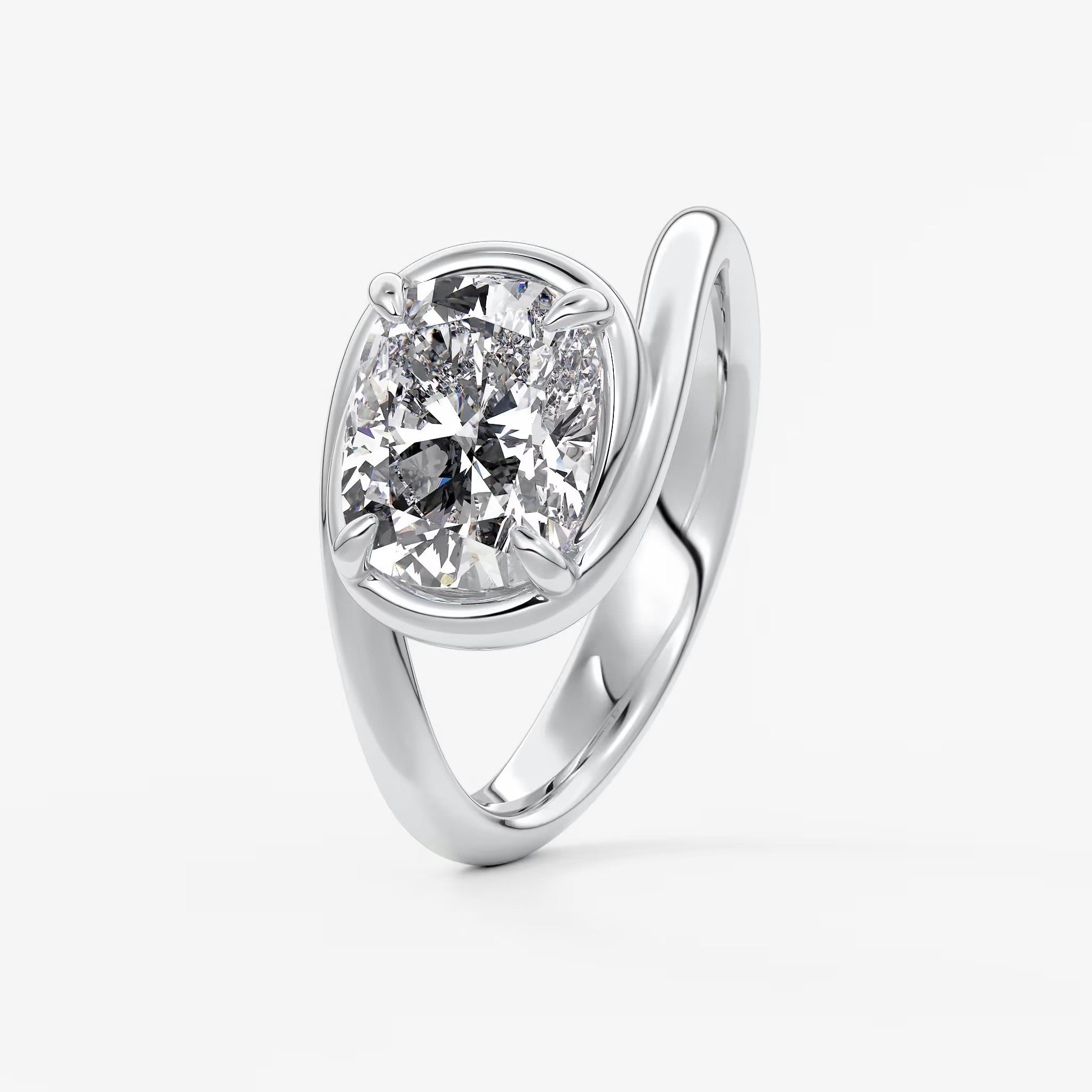 The flow – elongated cushion engagement ring