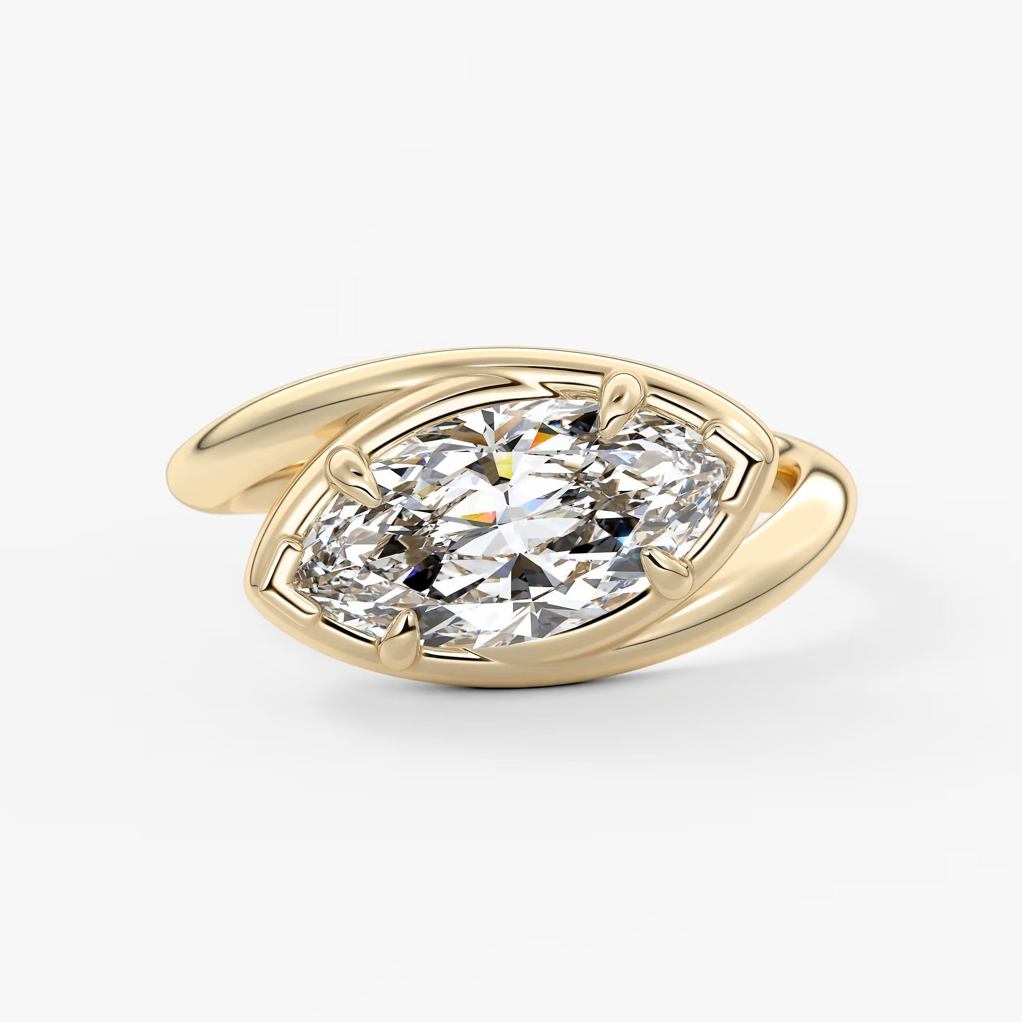 The flow – east-west marquise engagement ring