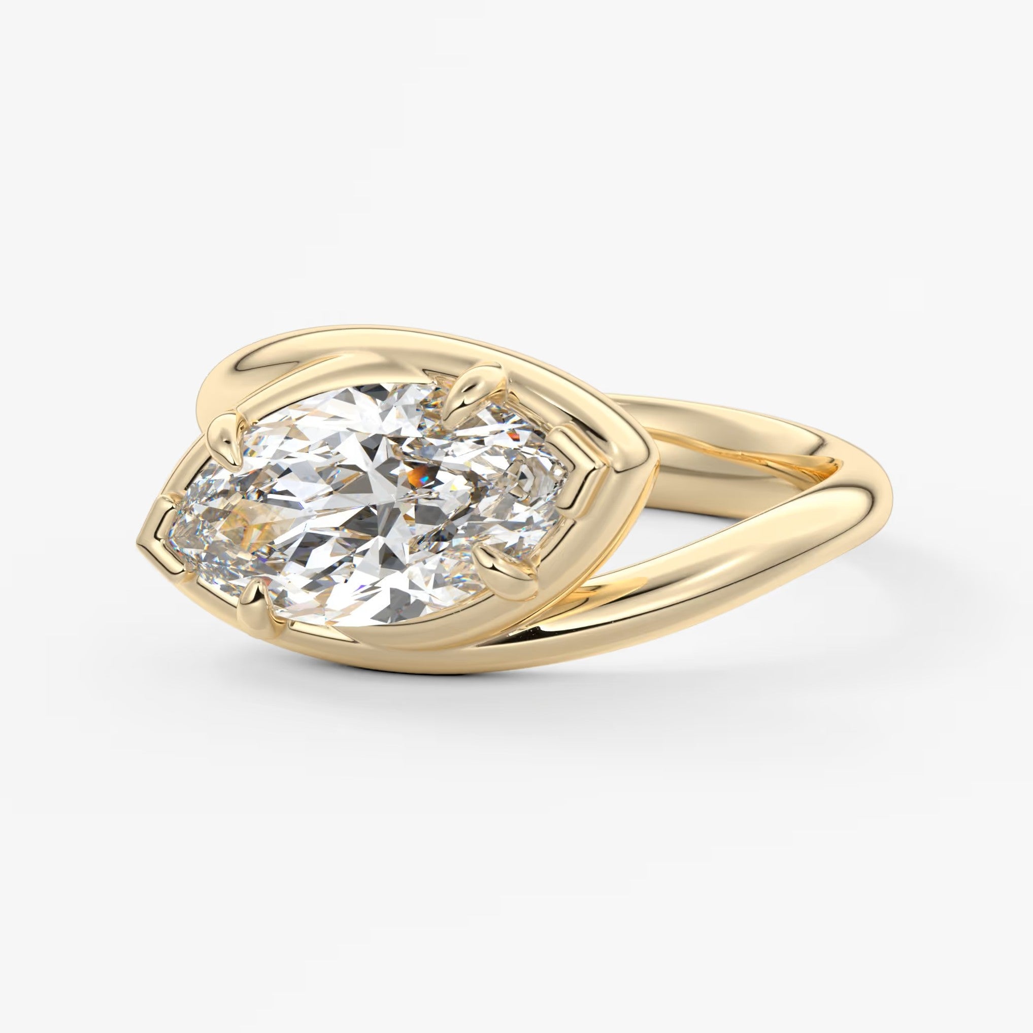 The flow – east-west marquise engagement ring
