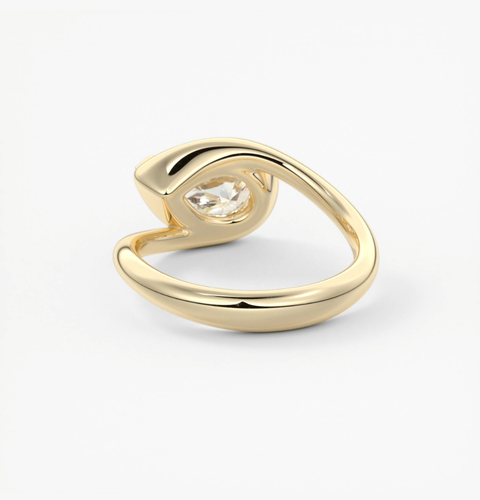 The flow – pear engagement ring