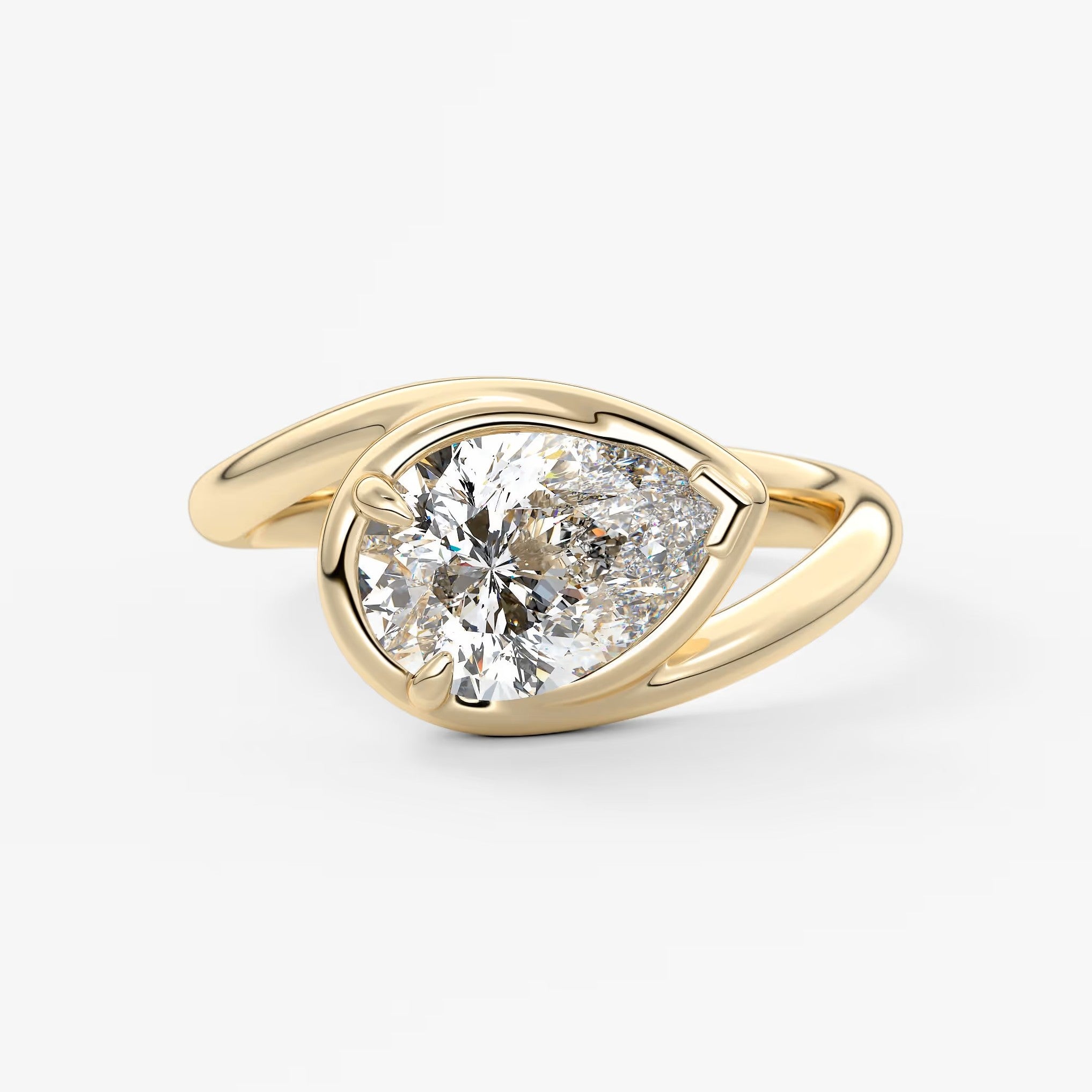 The flow – pear engagement ring