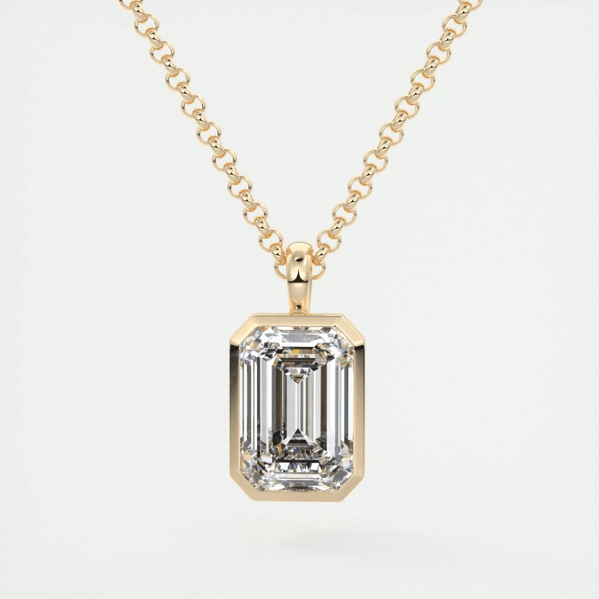 Valencia Oval Bezel Pendant Necklace – Lab-Grown Diamond or Moissanite