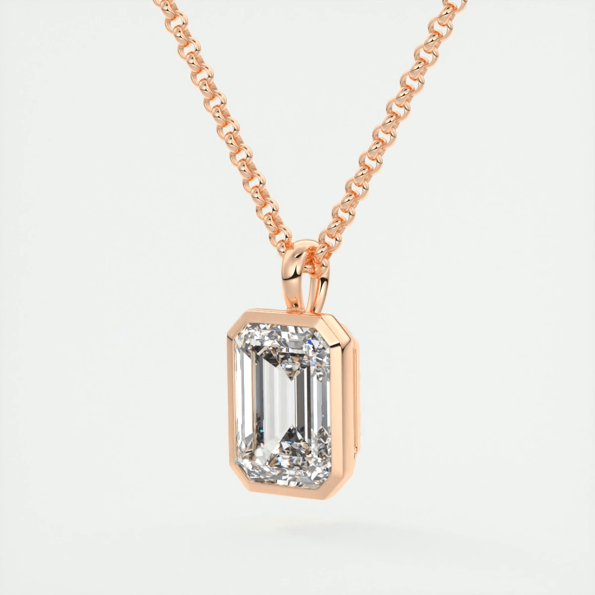 Valencia Oval Bezel Pendant Necklace – Lab-Grown Diamond or Moissanite