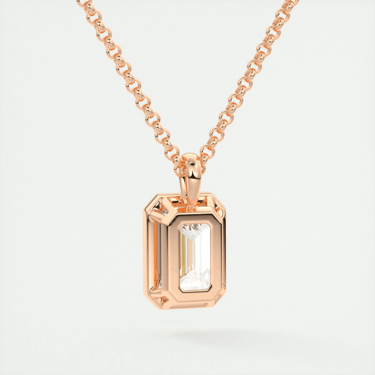 Valencia Oval Bezel Pendant Necklace – Lab-Grown Diamond or Moissanite