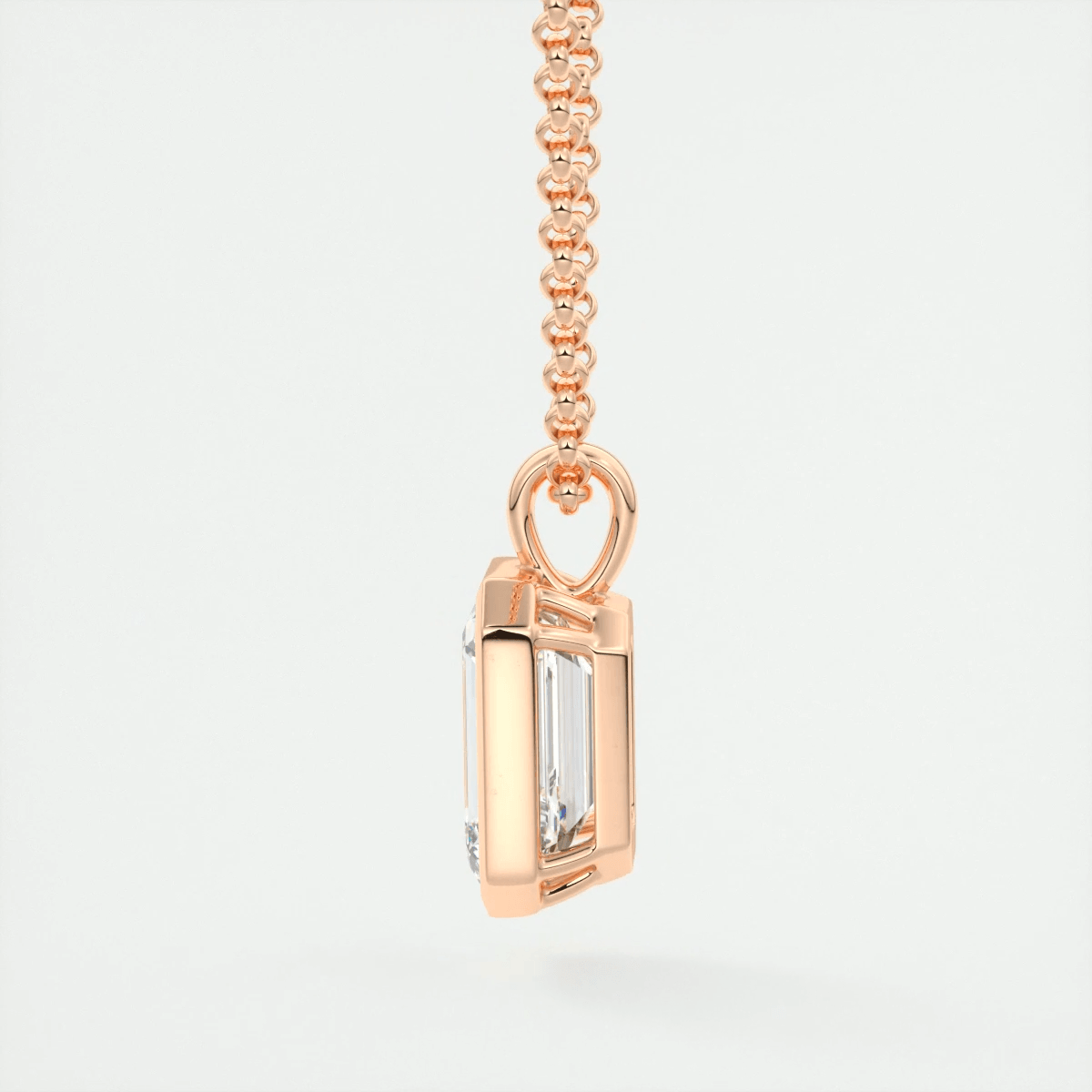 Valencia Oval Bezel Pendant Necklace – Lab-Grown Diamond or Moissanite