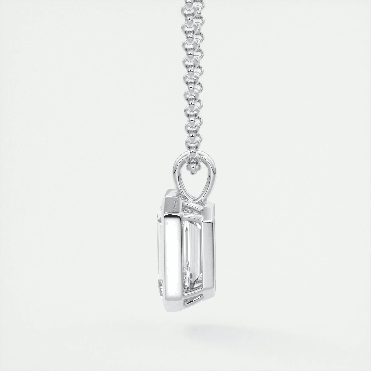 Valencia Oval Bezel Pendant Necklace – Lab-Grown Diamond or Moissanite