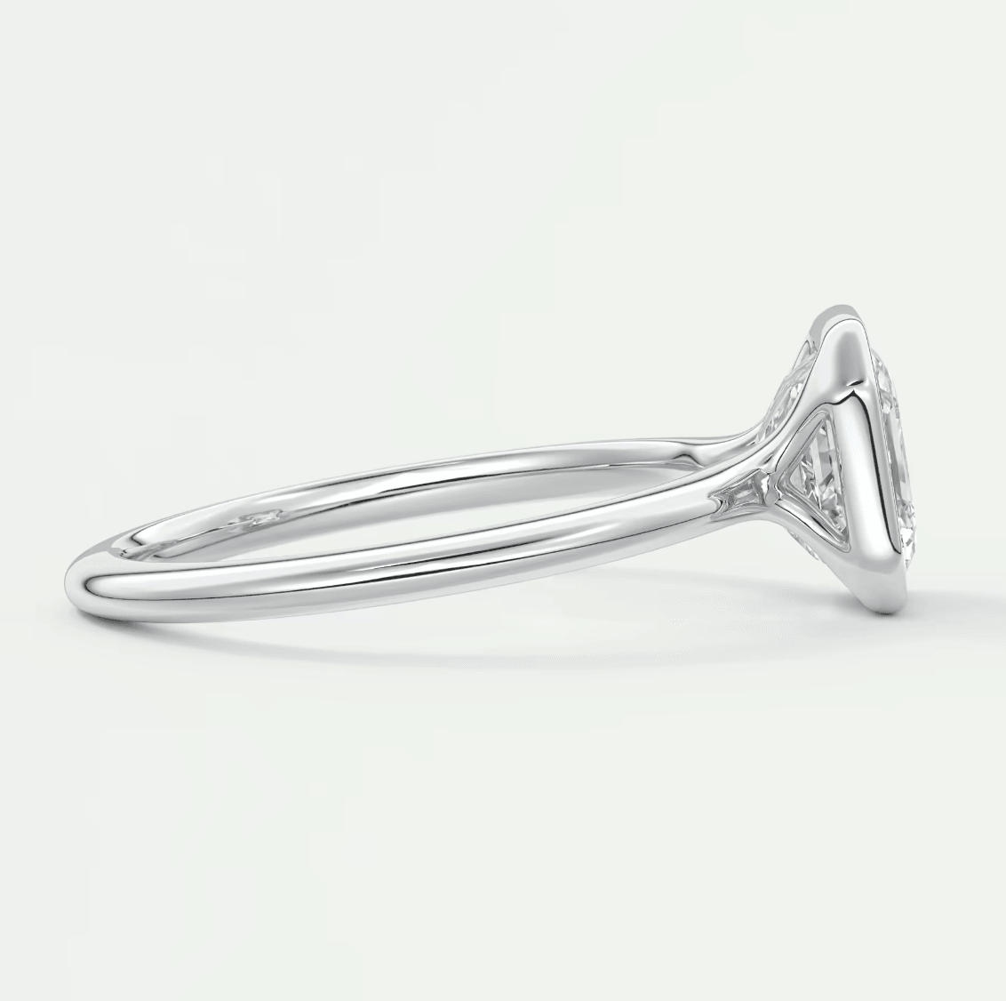 Véda Asscher Bezel Engagement Ring – Lab Diamond or Moissanite