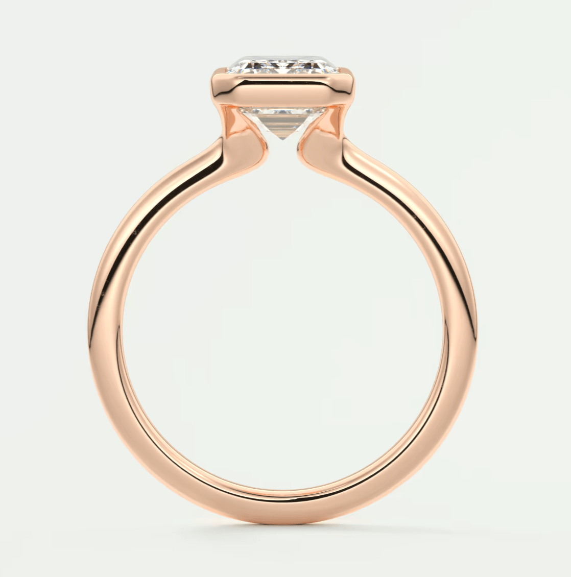 Véda Emerald Bezel Engagement Ring – Lab Diamond or Moissanite
