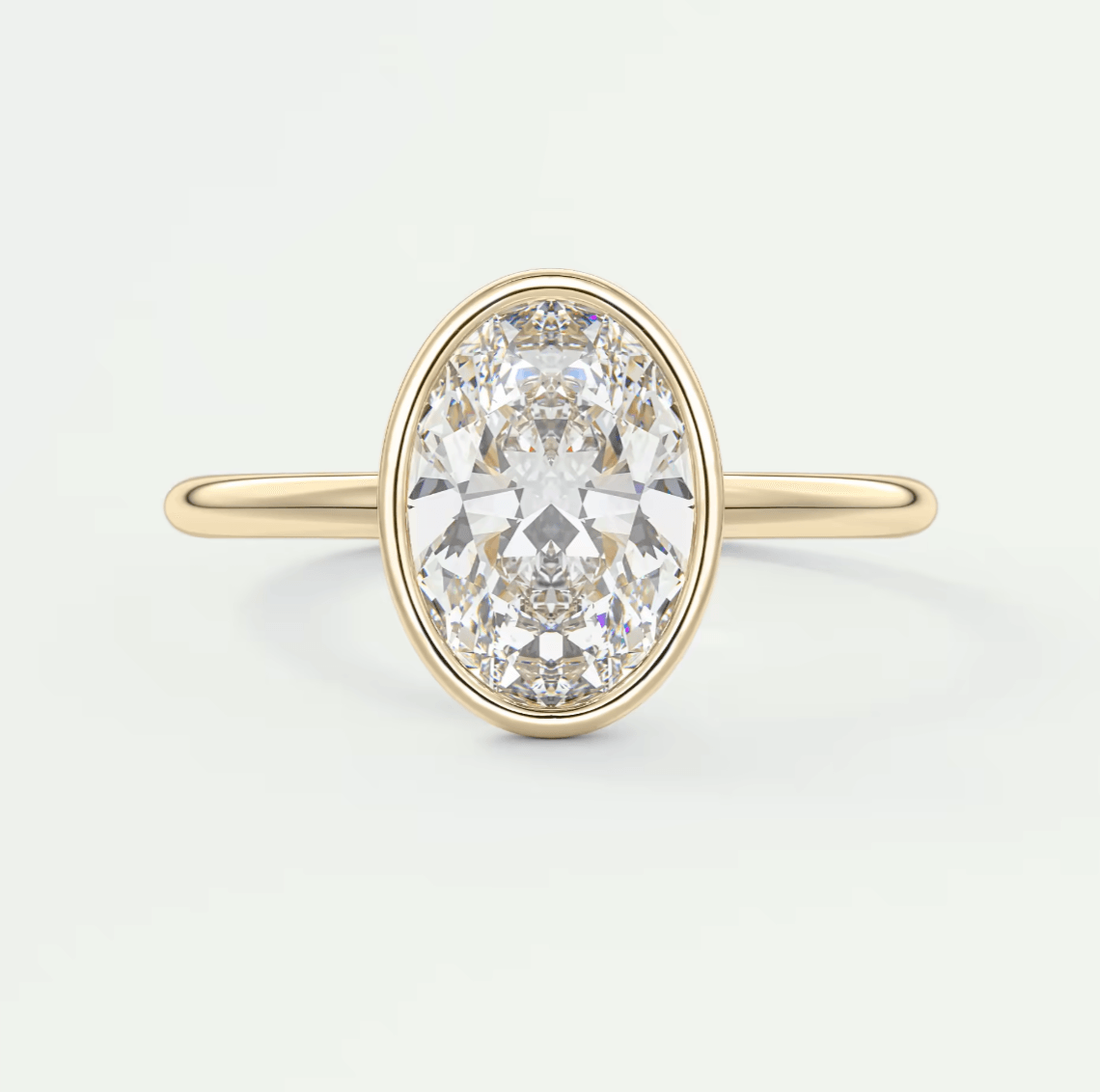 Véda Oval Bezel Ring – Lab Diamond or Moissanite