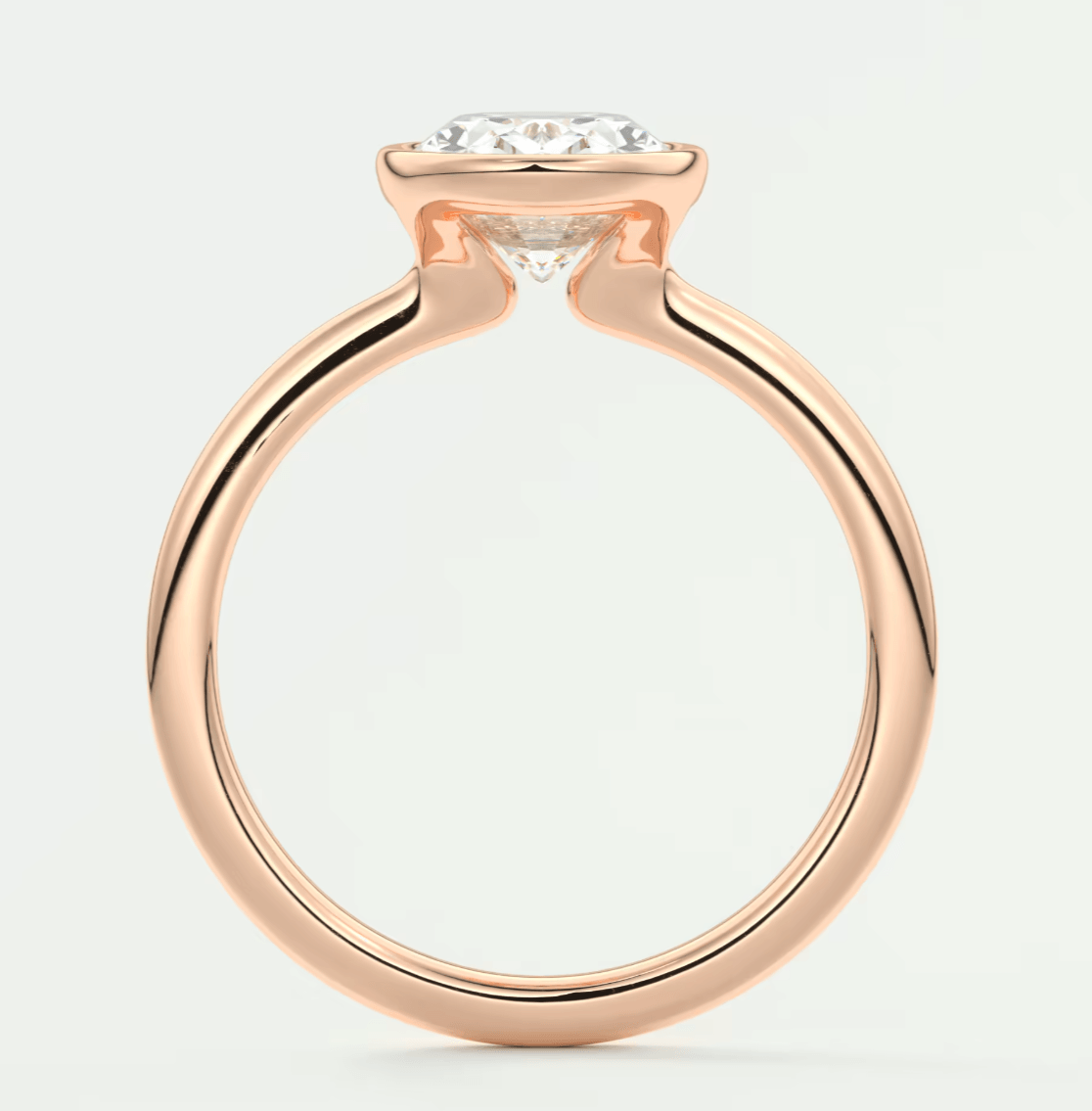 Véda Oval Bezel Ring – Lab Diamond or Moissanite