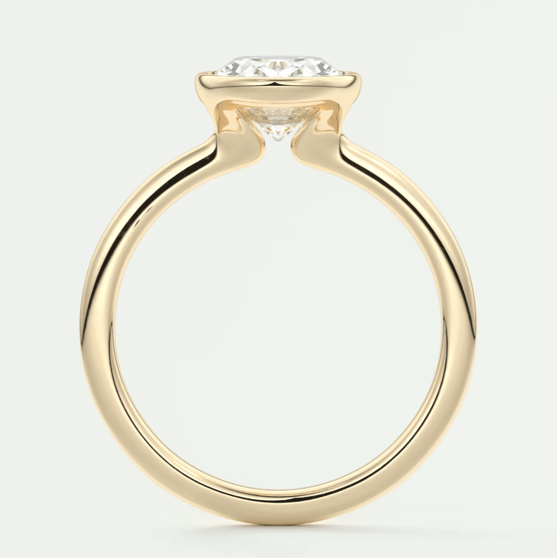 Véda Oval Bezel Ring – Lab Diamond or Moissanite