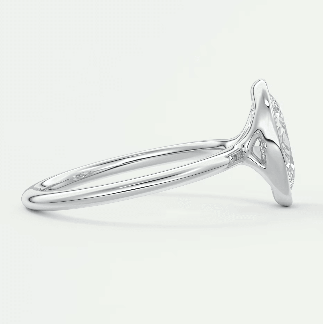 Véda Oval Bezel Ring – Lab Diamond or Moissanite