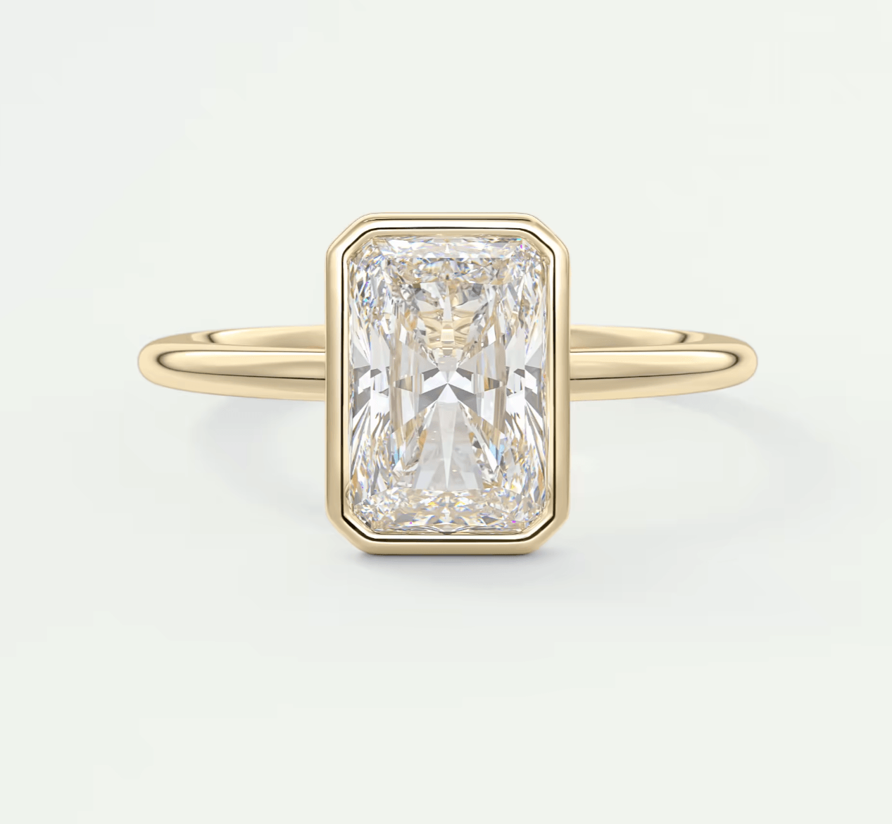 Véda Radiant Bezel Engagement Ring – Lab Diamond or Moissanite
