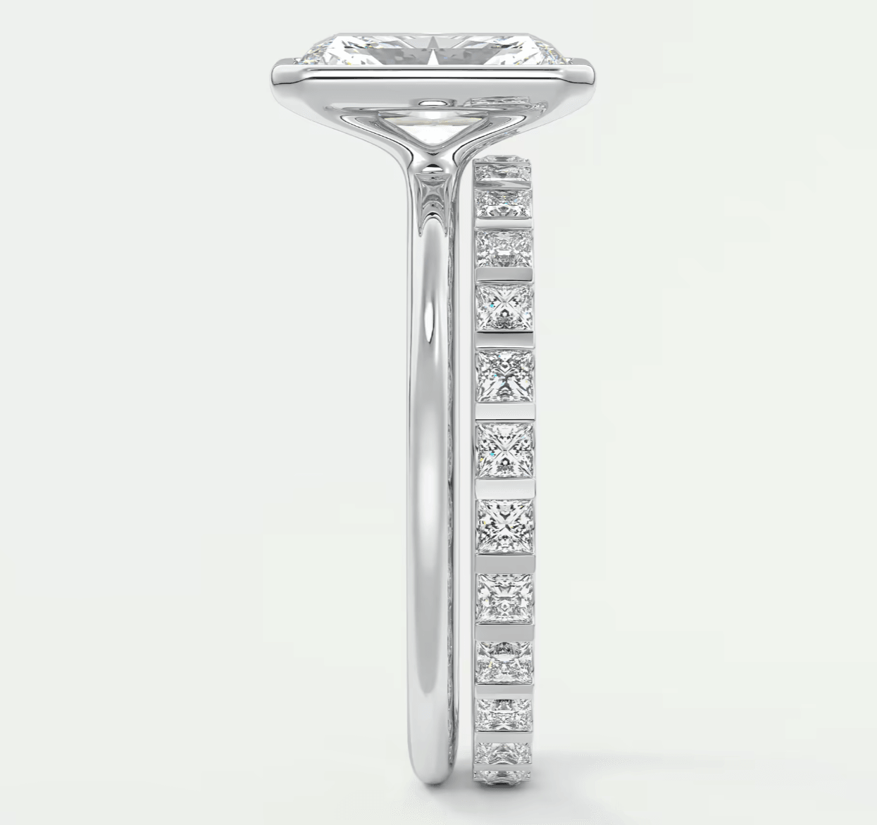 Véda Radiant Bezel Engagement Ring – Lab Diamond or Moissanite