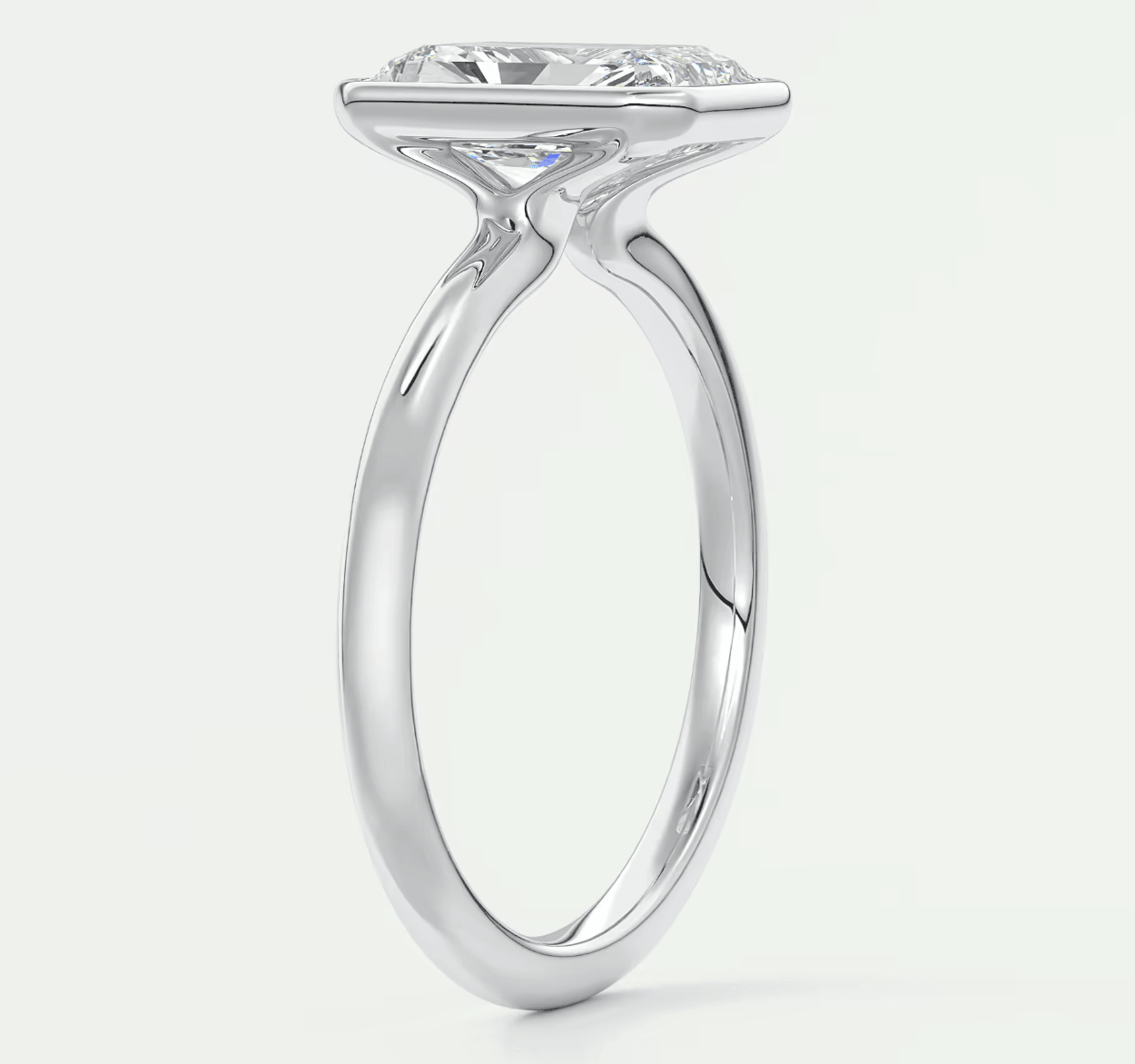 Véda Radiant Bezel Engagement Ring – Lab Diamond or Moissanite