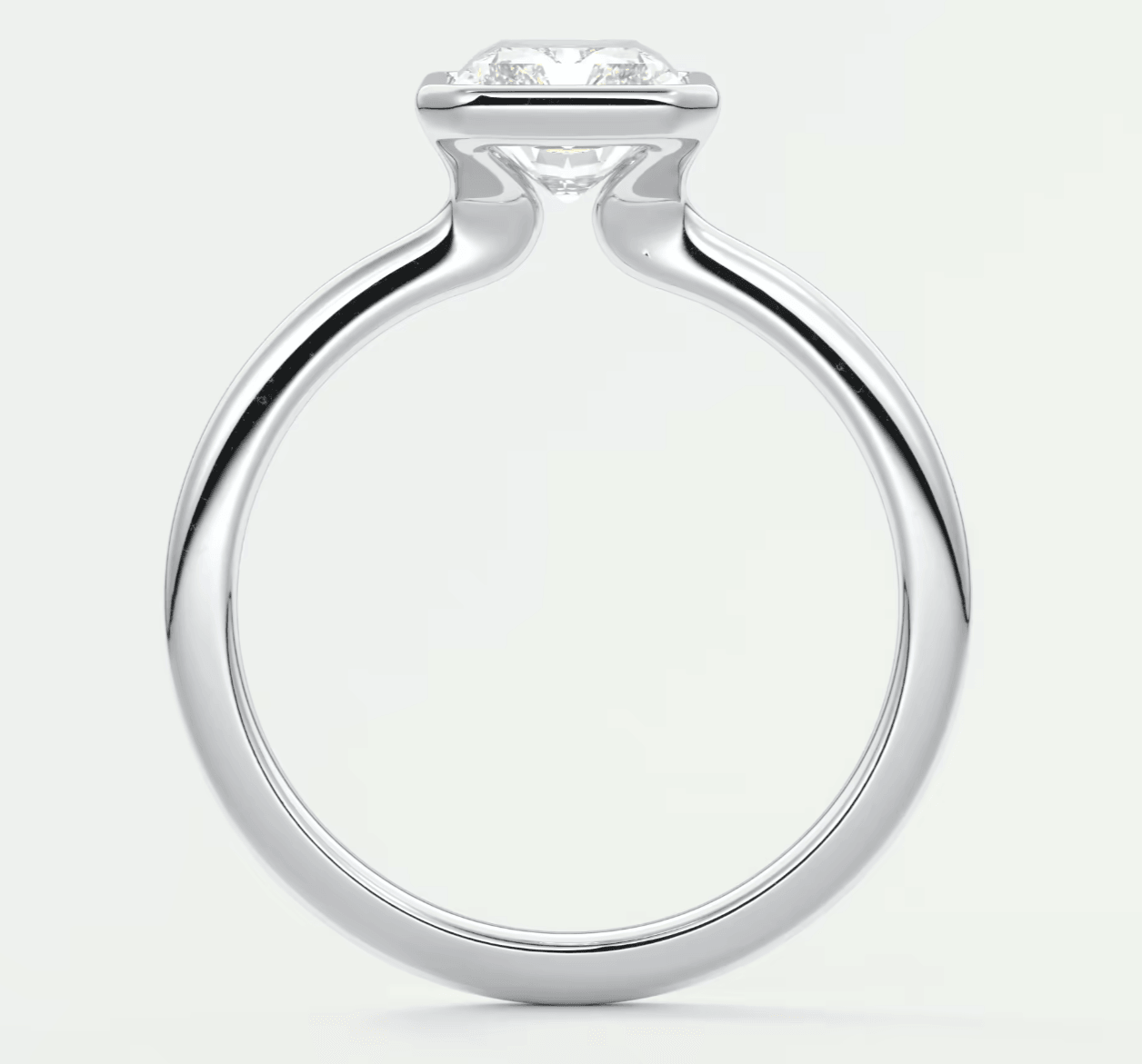 Véda Radiant Bezel Engagement Ring – Lab Diamond or Moissanite