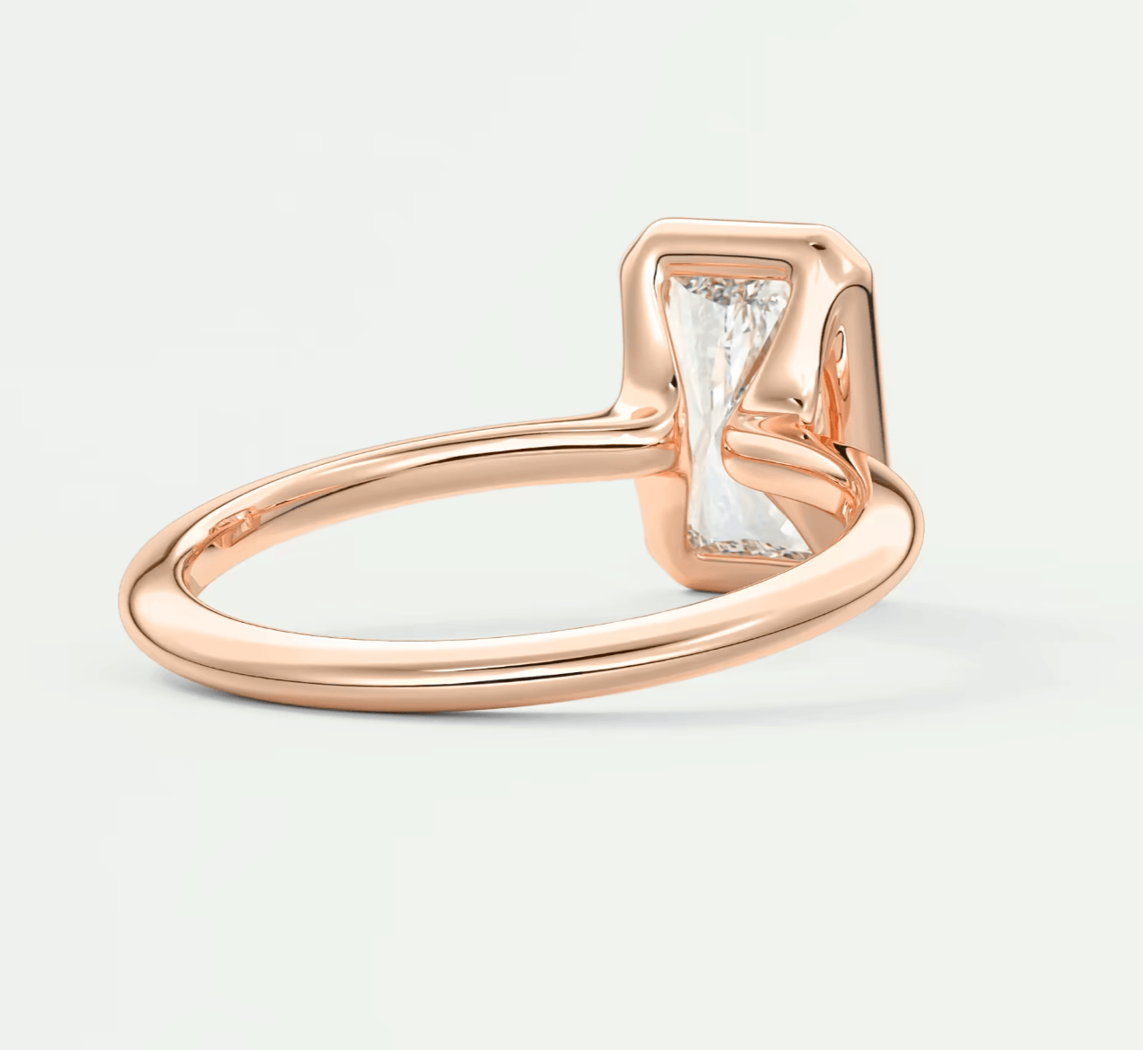 Véda Radiant Bezel Engagement Ring – Lab Diamond or Moissanite