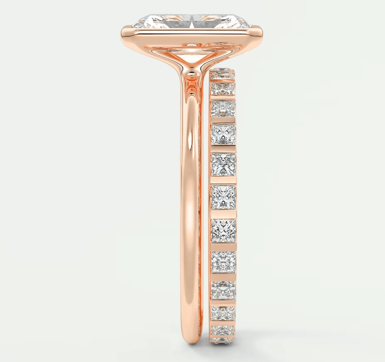 Véda Radiant Bezel Engagement Ring – Lab Diamond or Moissanite