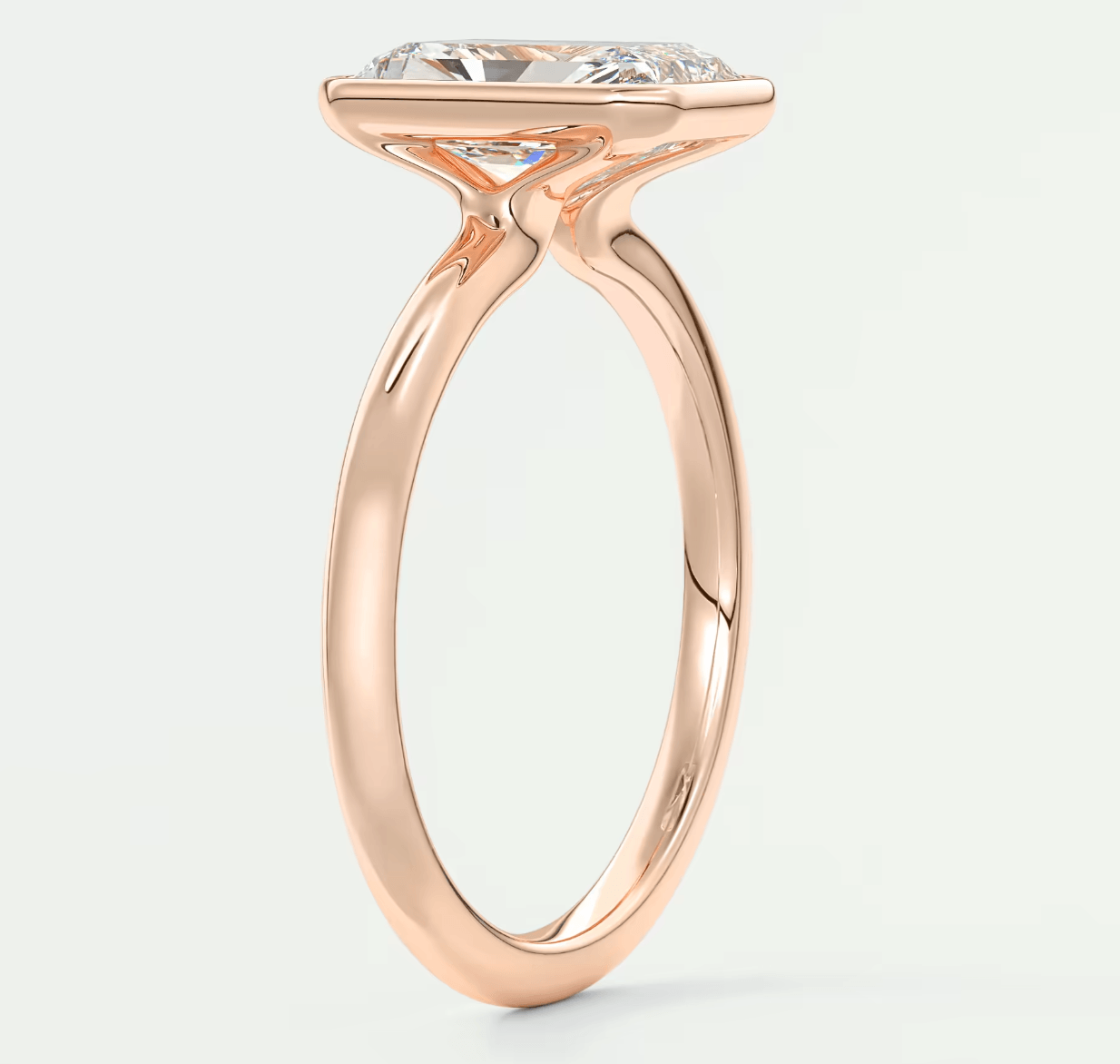 Véda Radiant Bezel Engagement Ring – Lab Diamond or Moissanite