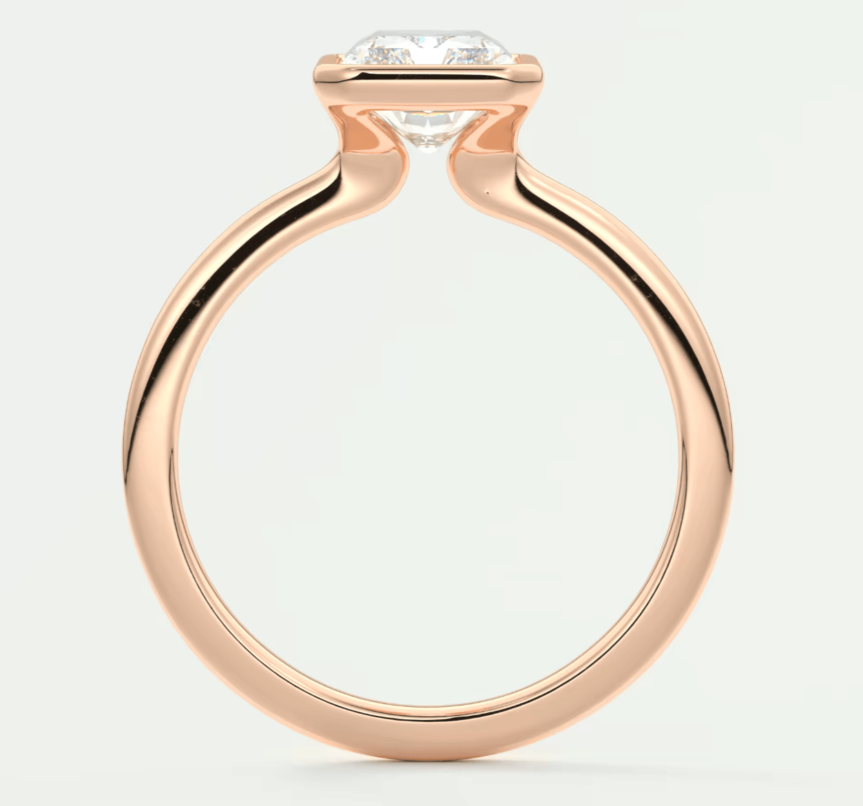 Véda Radiant Bezel Engagement Ring – Lab Diamond or Moissanite