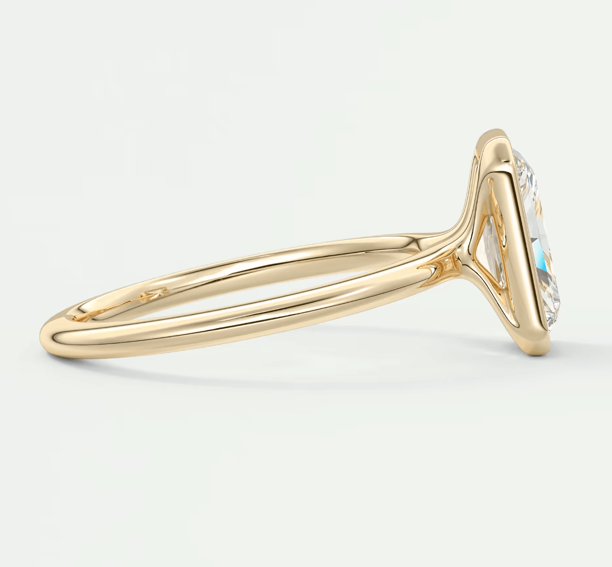 Véda Radiant Bezel Engagement Ring – Lab Diamond or Moissanite