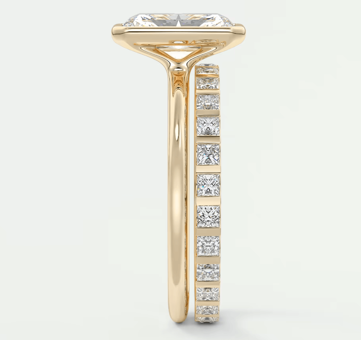 Véda Radiant Bezel Engagement Ring – Lab Diamond or Moissanite