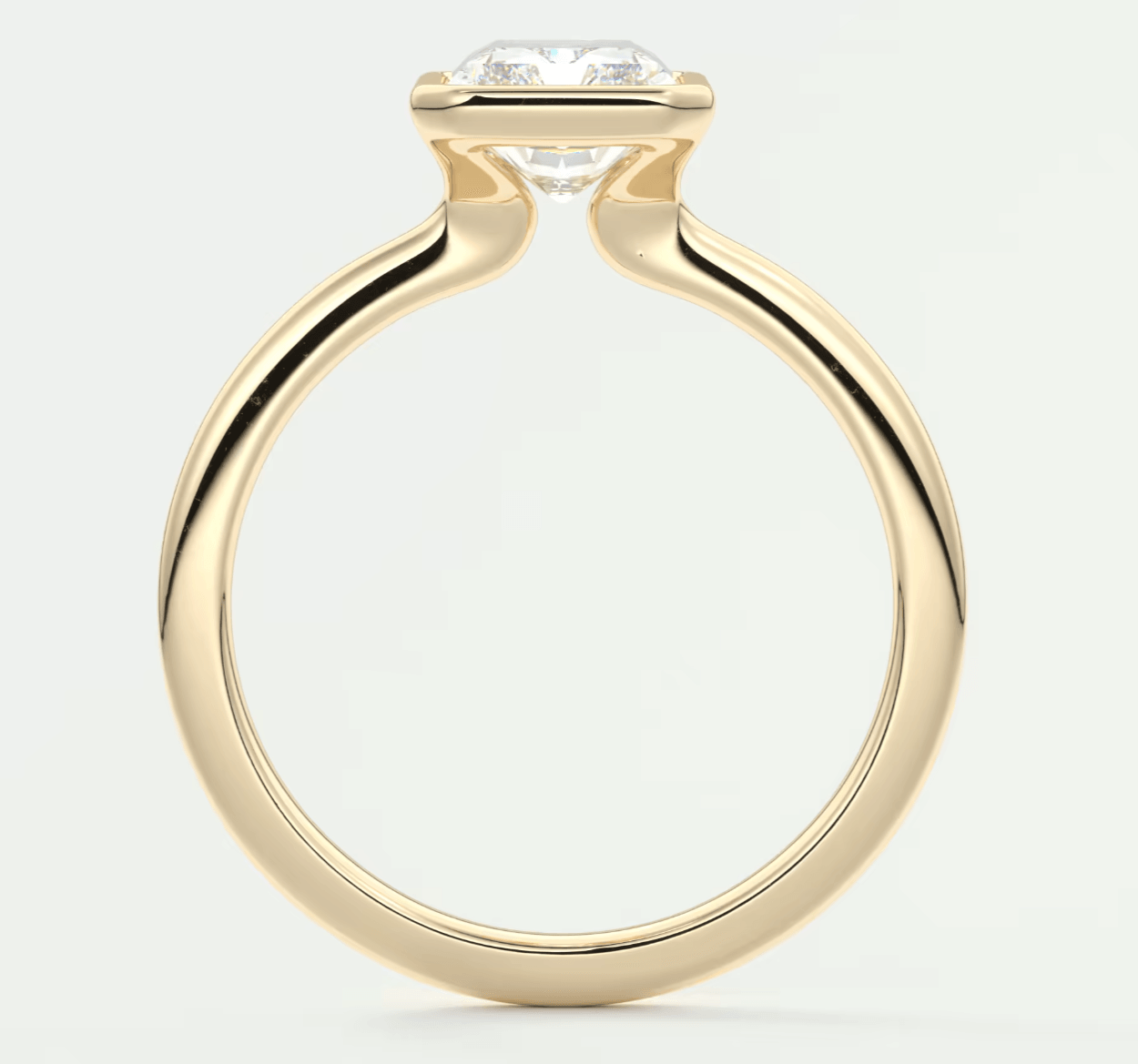 Véda Radiant Bezel Engagement Ring – Lab Diamond or Moissanite