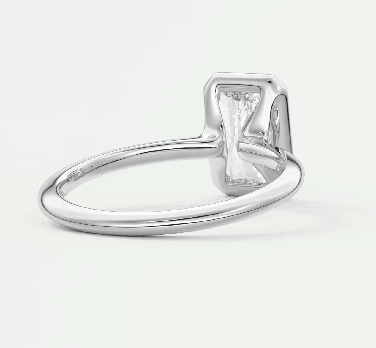 Véda Radiant Bezel Engagement Ring – Lab Diamond or Moissanite