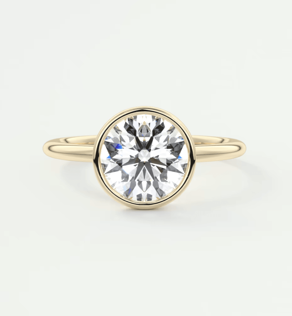Véda Round Bezel Ring – Lab Diamond or Moissanite