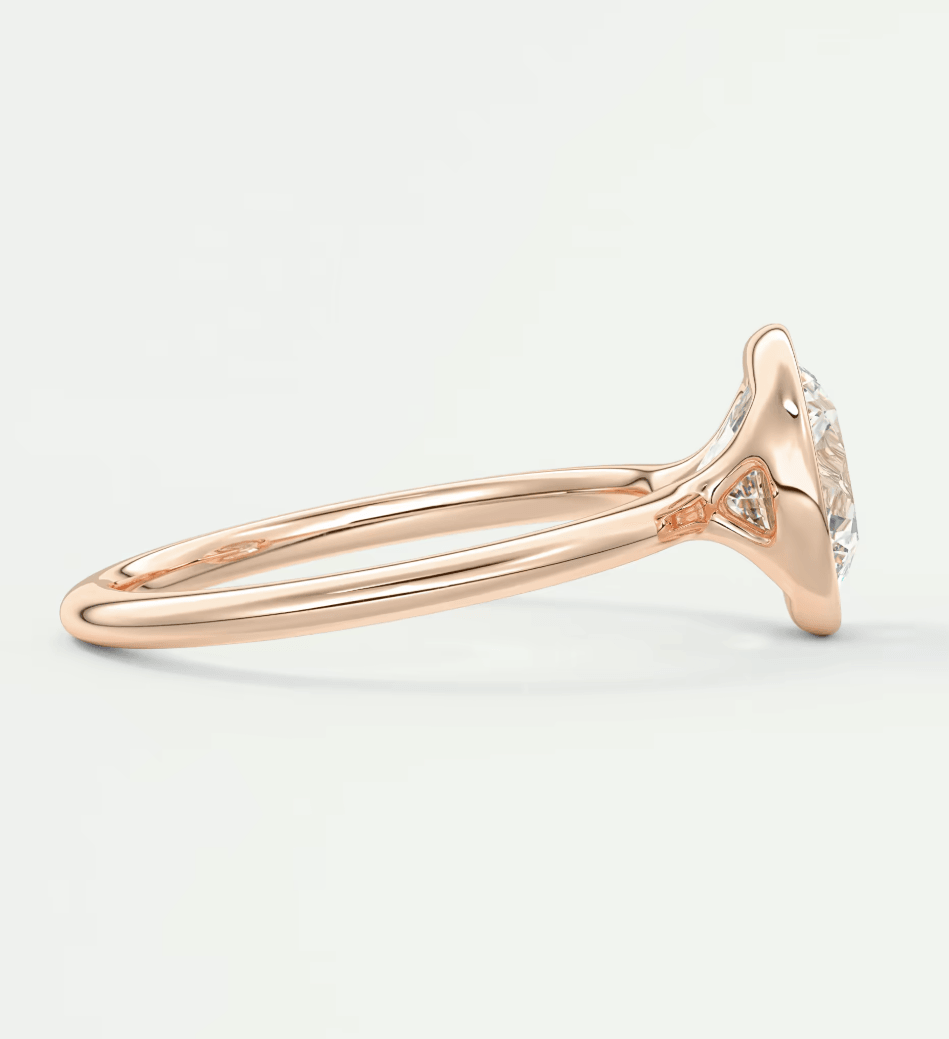 Véda Round Bezel Ring – Lab Diamond or Moissanite