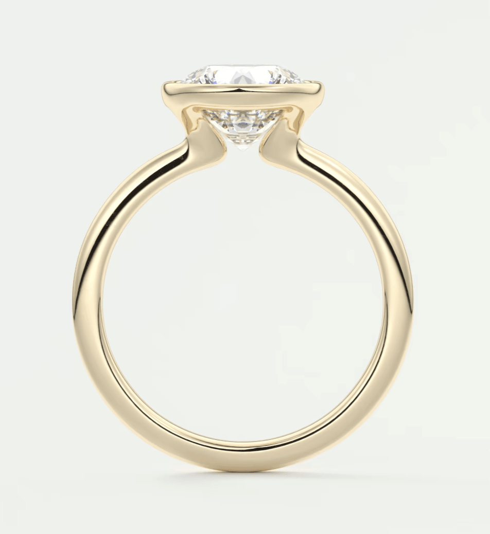 Véda Round Bezel Ring – Lab Diamond or Moissanite