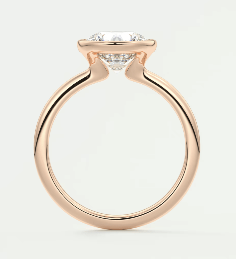 Véda Round Bezel Ring – Lab Diamond or Moissanite