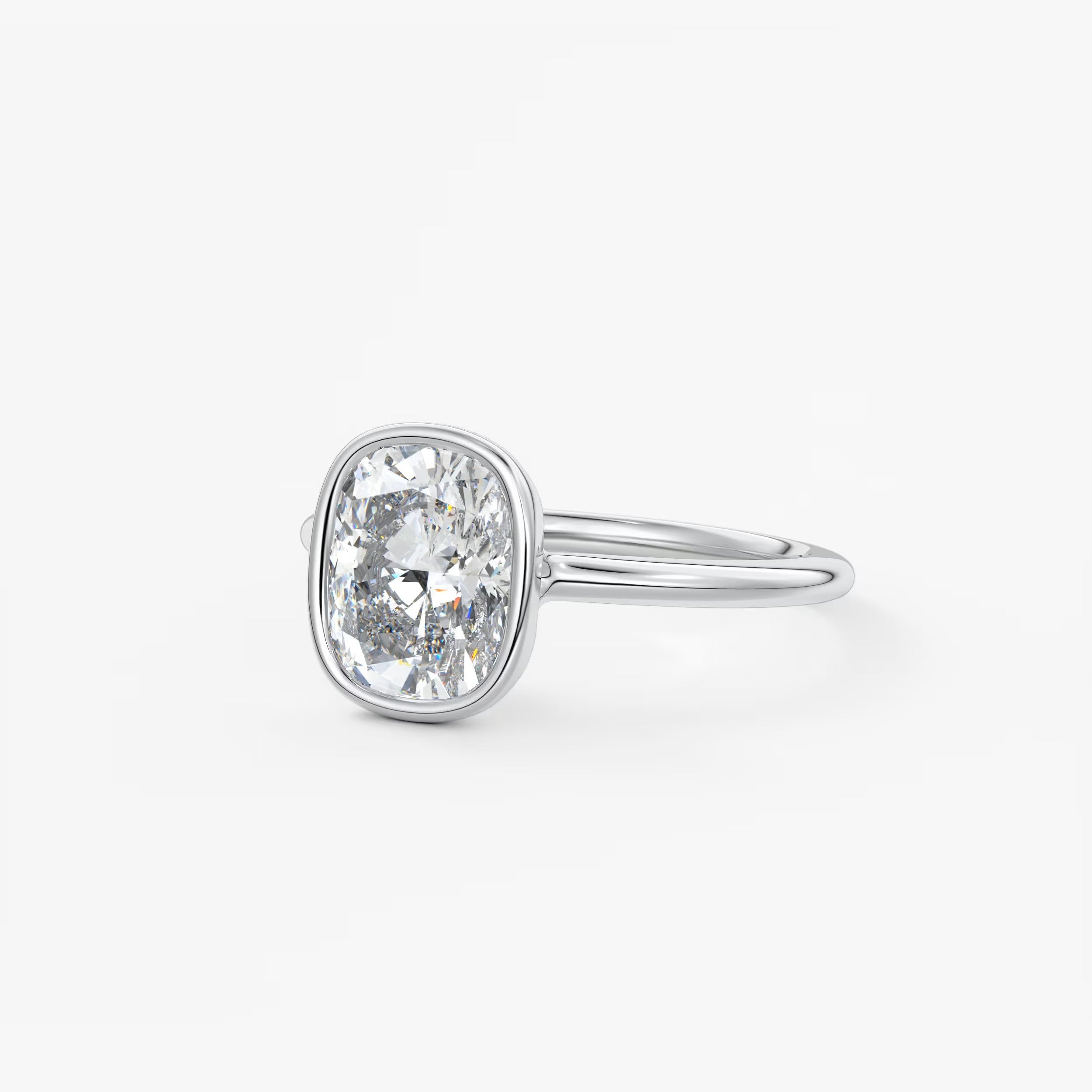 Veda Elongated Cushion Engagement Ring - Lab Diamond or Moissanite