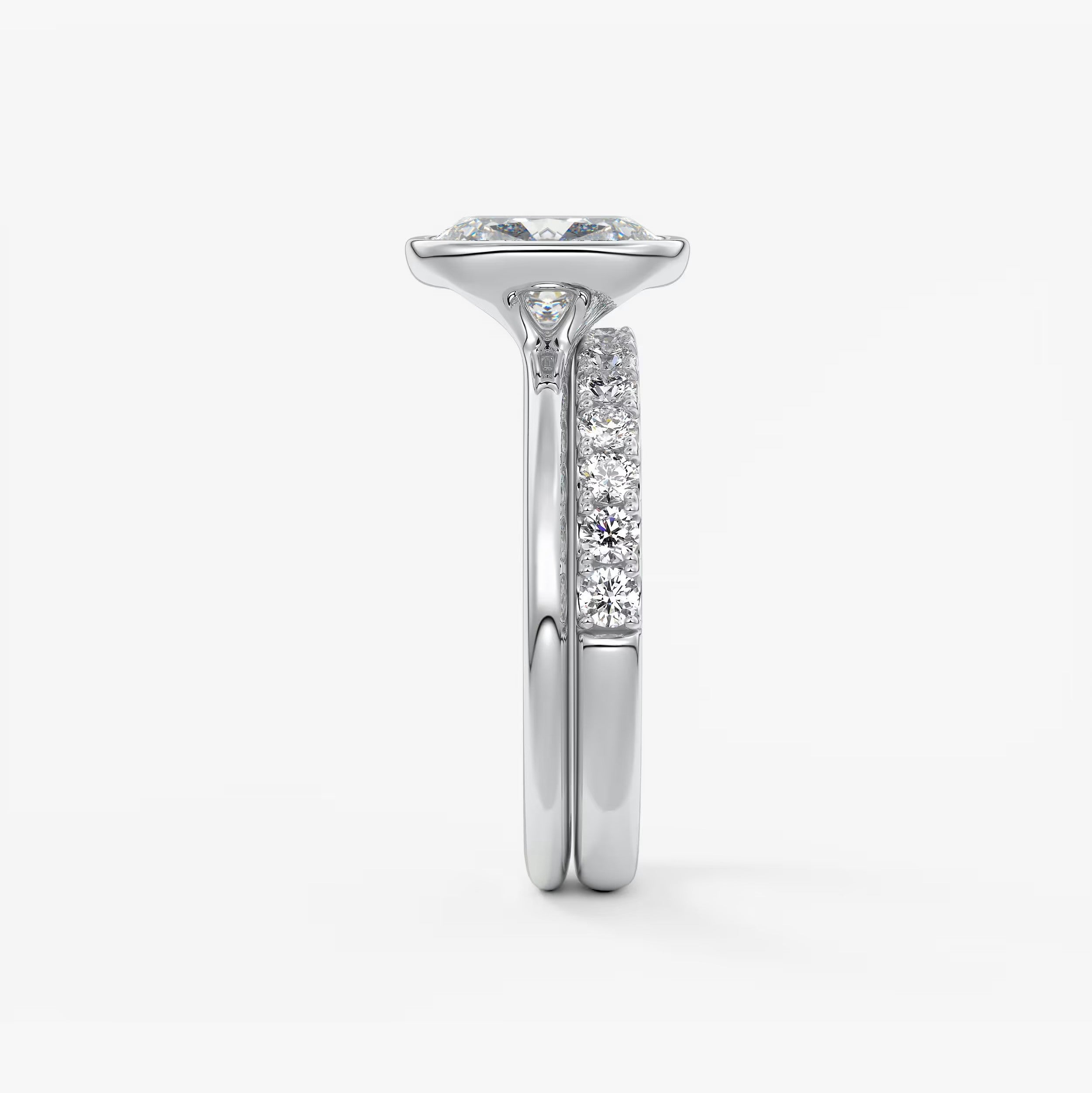 Veda Elongated Cushion Engagement Ring - Lab Diamond or Moissanite