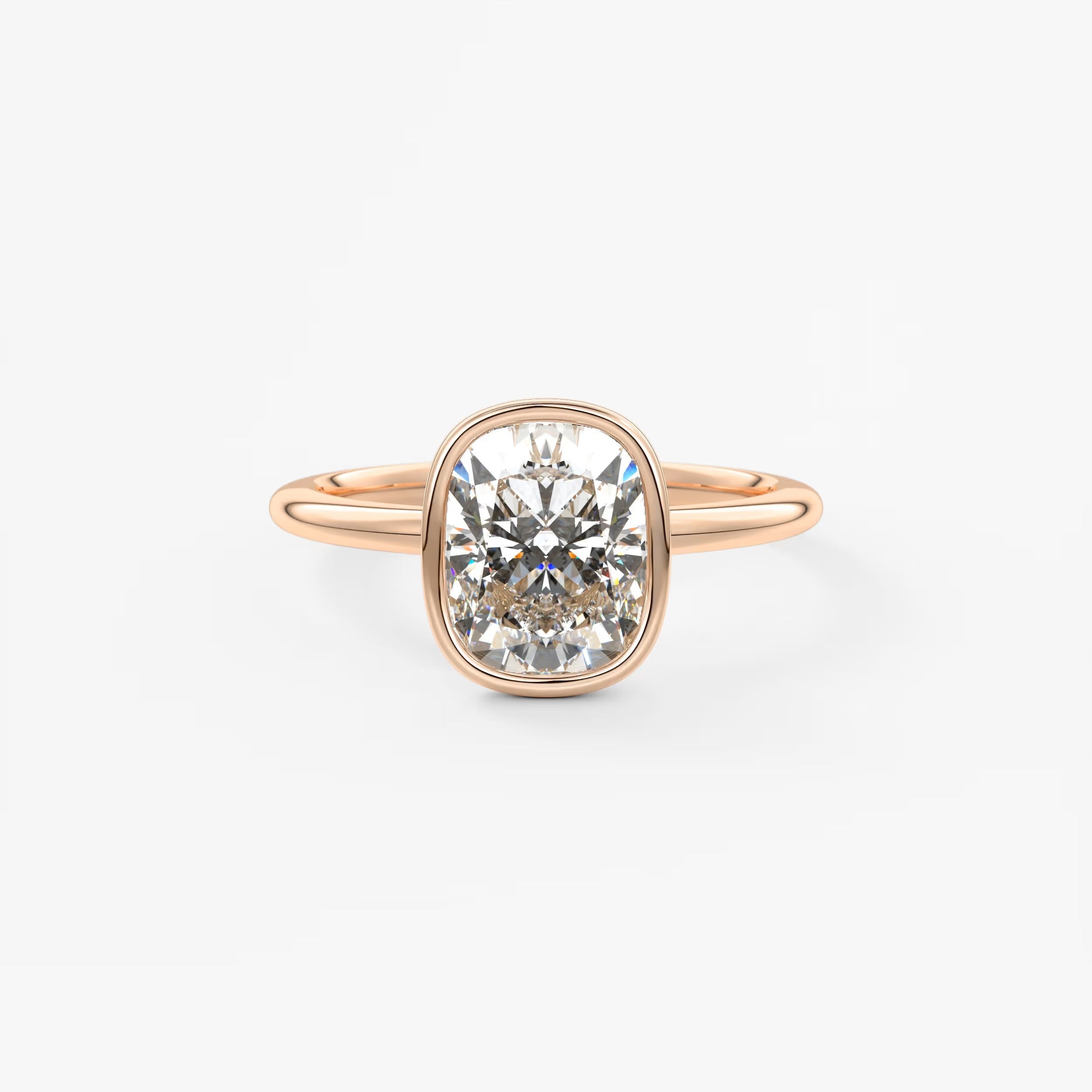 Veda Elongated Cushion Engagement Ring - Lab Diamond or Moissanite