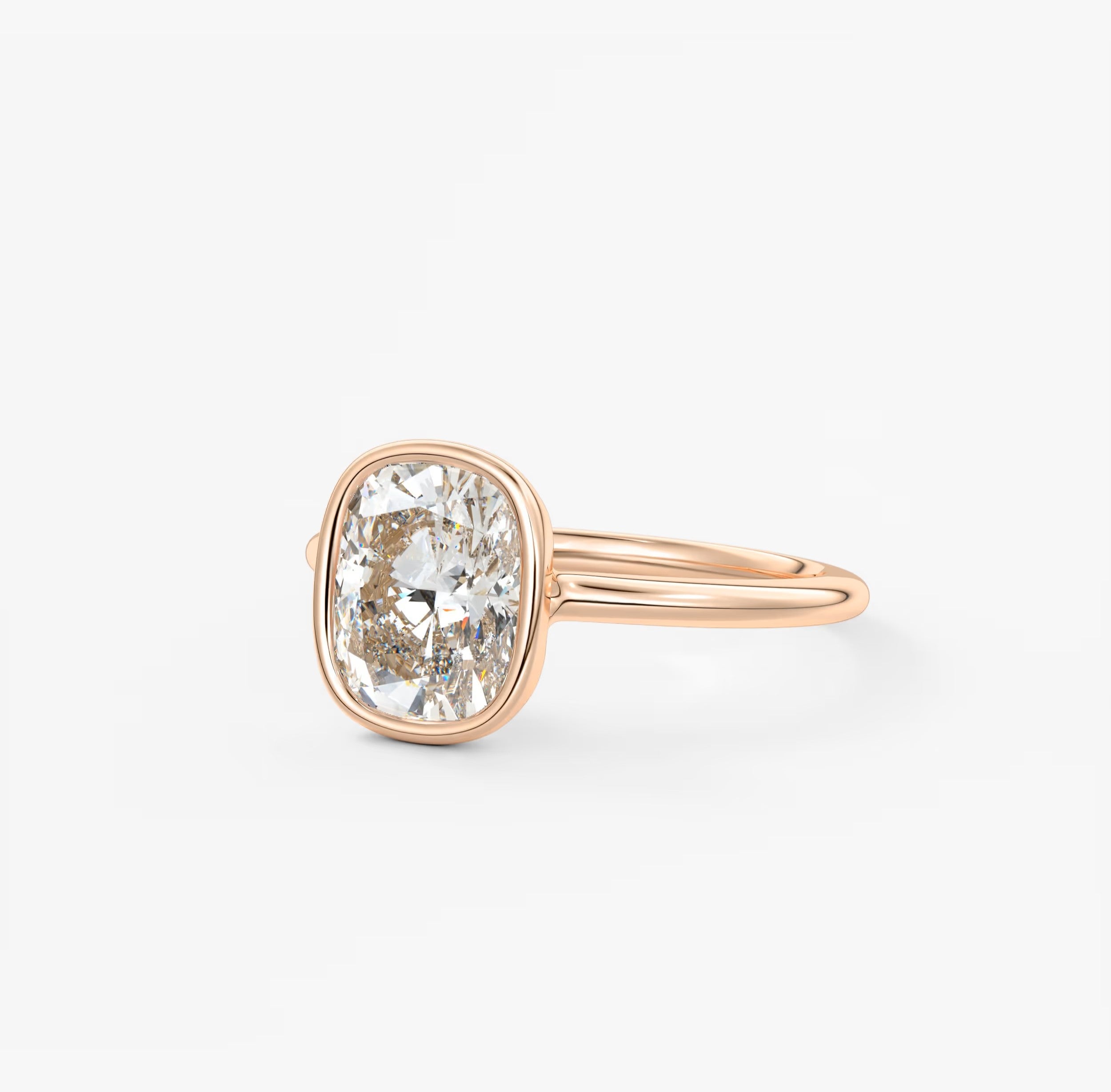 Veda Elongated Cushion Engagement Ring - Lab Diamond or Moissanite