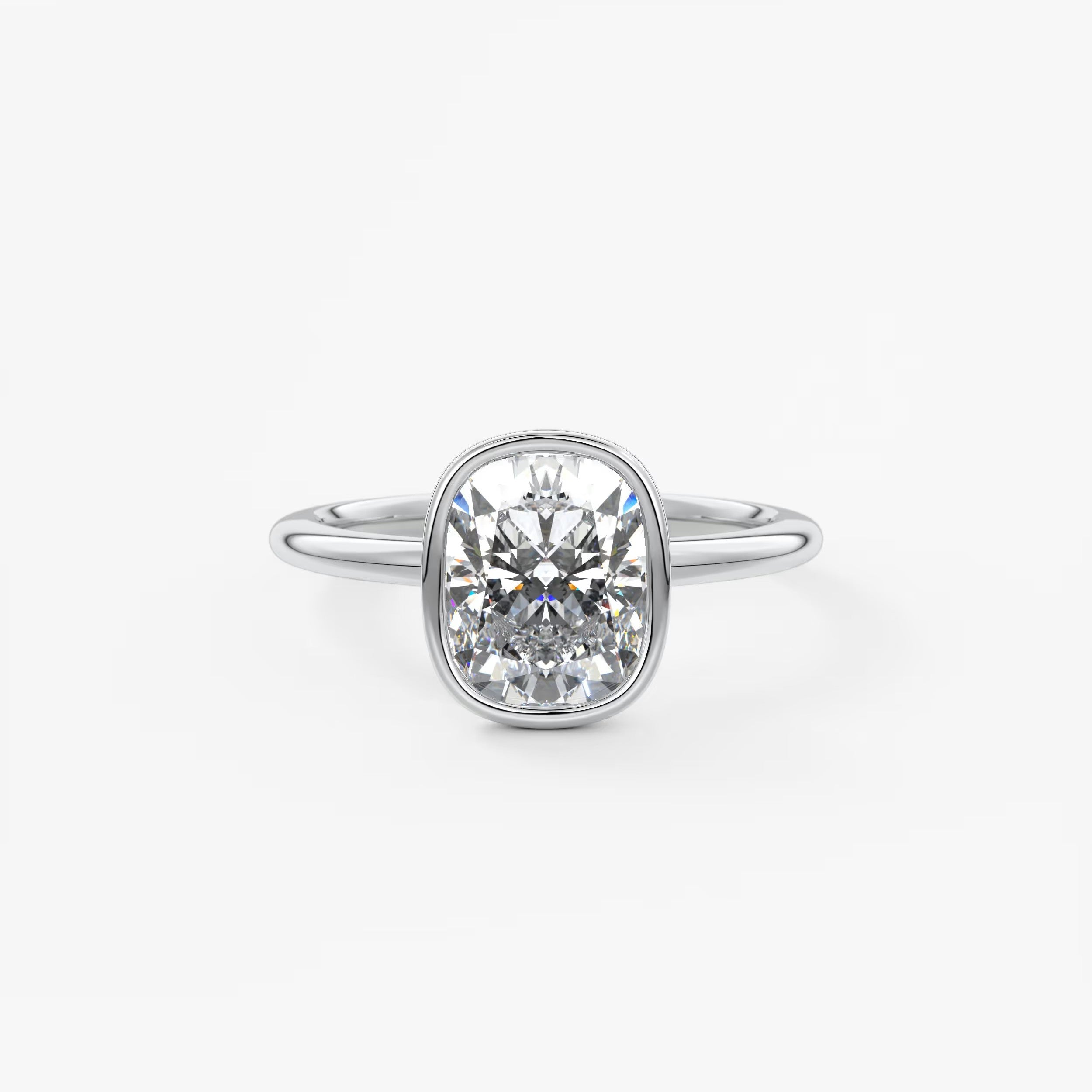 Veda Elongated Cushion Engagement Ring - Lab Diamond or Moissanite