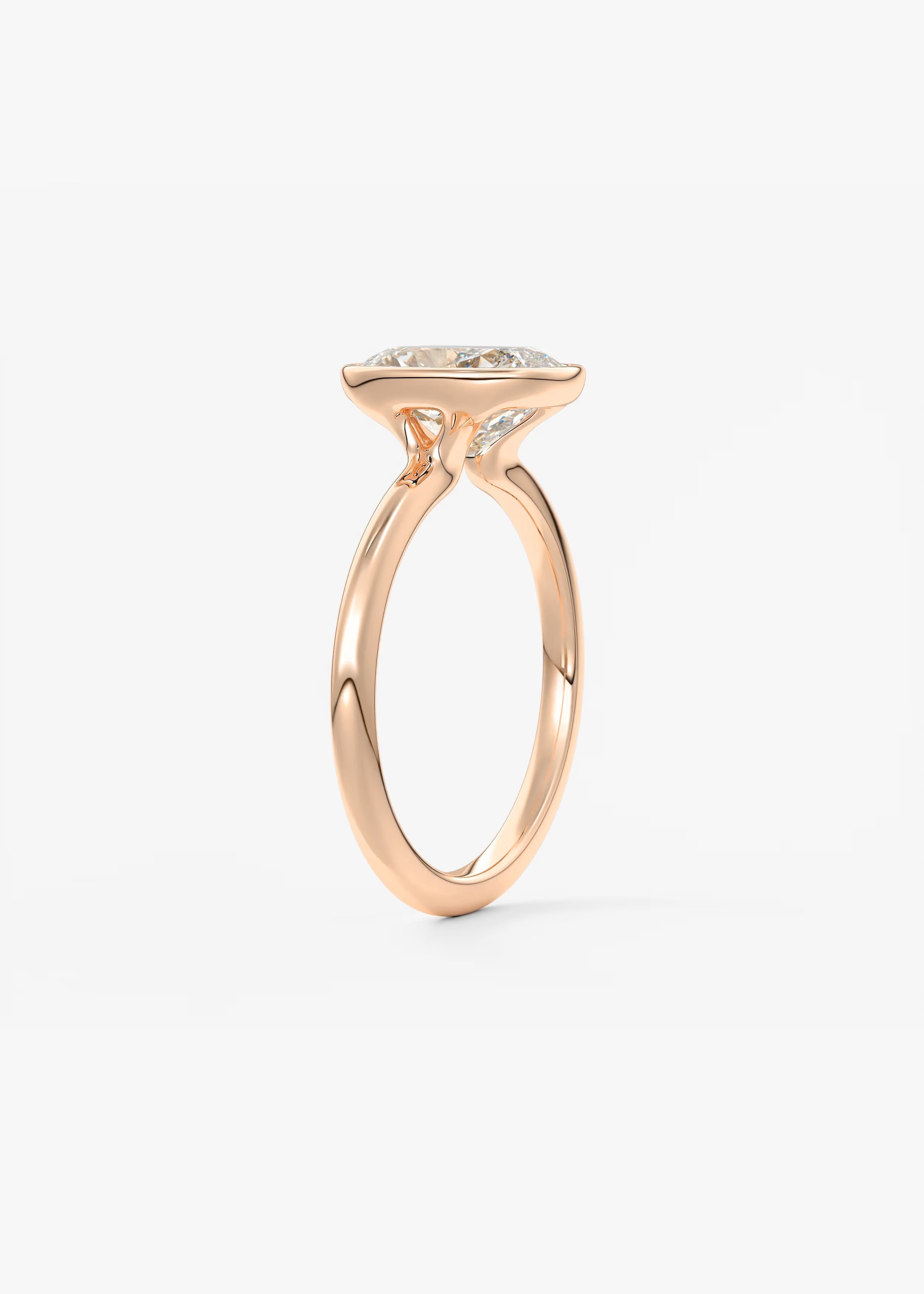 Veda Elongated Cushion Engagement Ring - Lab Diamond or Moissanite