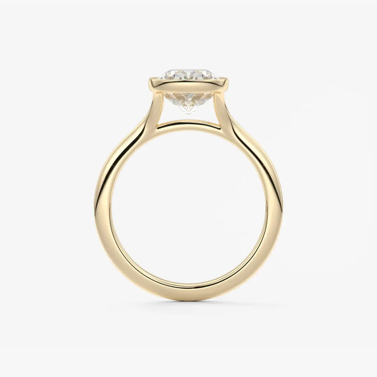 Custom made aeris elongated cushion bezel engagement ring | diamond lab