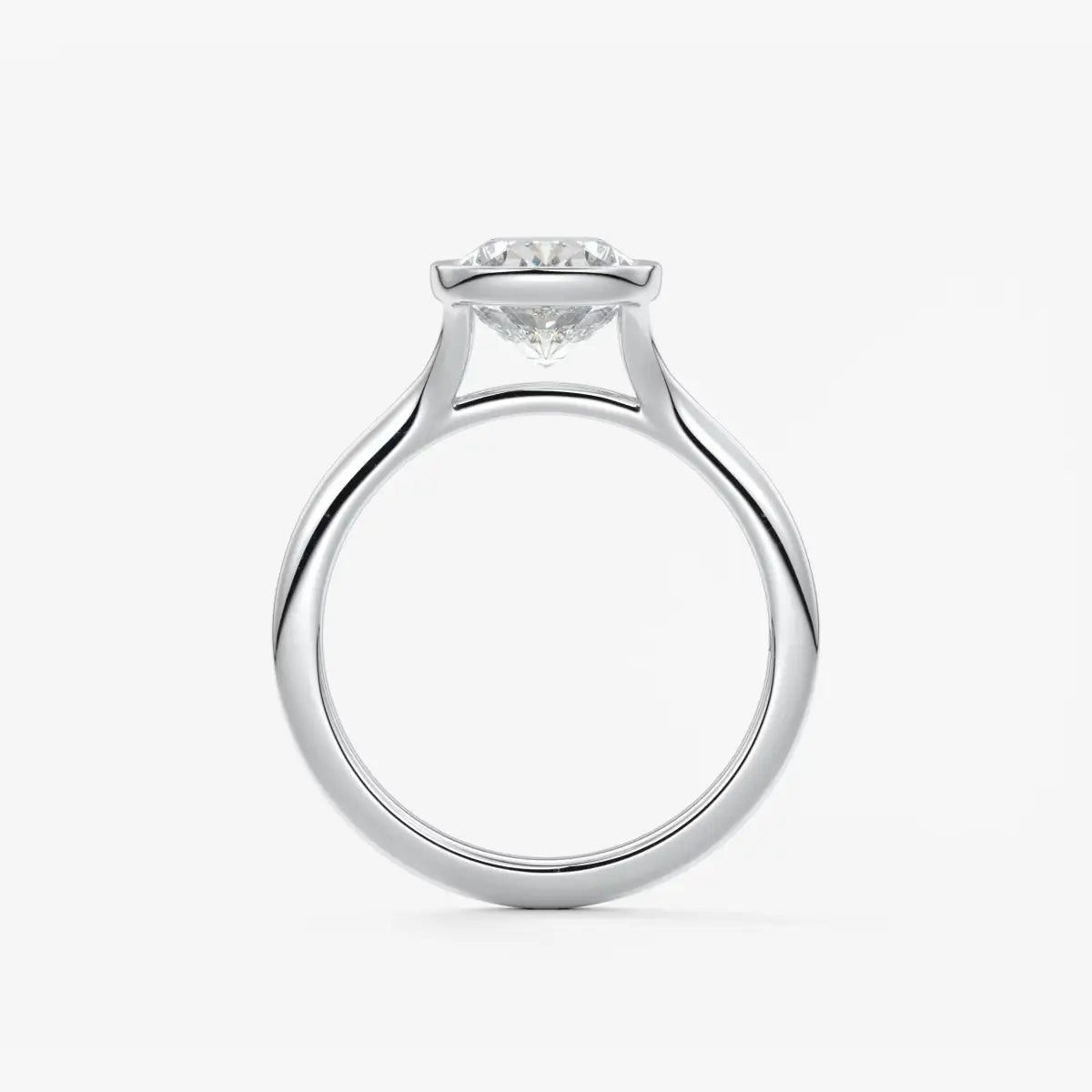 Custom made aeris elongated cushion bezel engagement ring | diamond lab