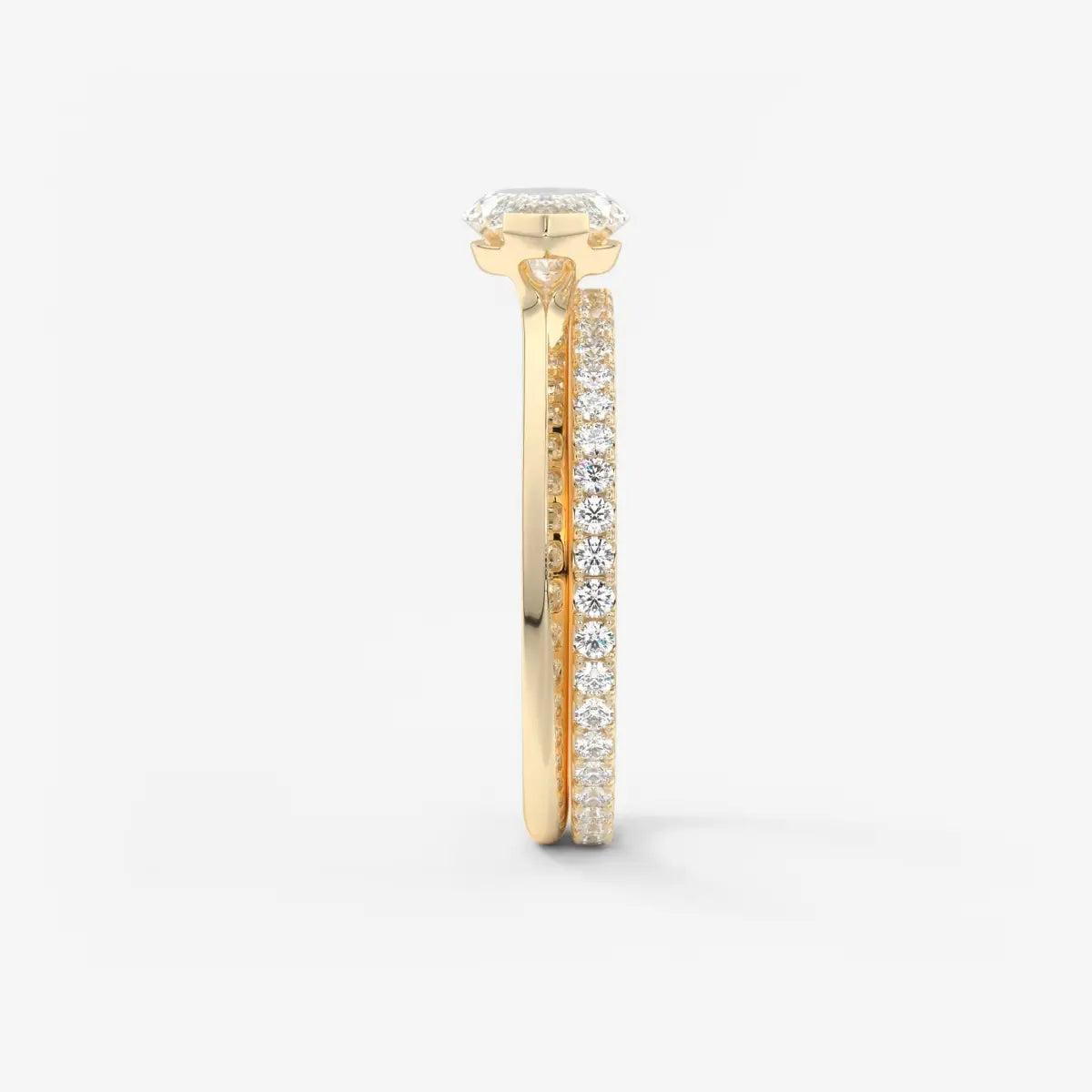 Custom made alosta marquise east-west half bezel engagement ring | lab diamond or moissanite