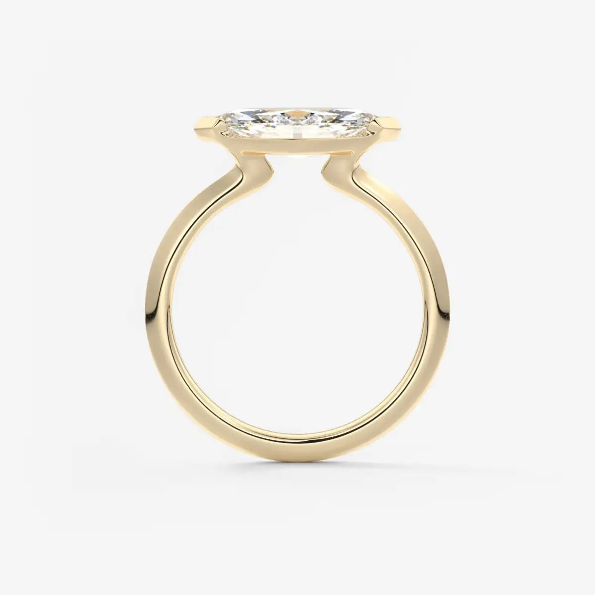 Custom made alosta marquise east-west half bezel engagement ring | lab diamond or moissanite