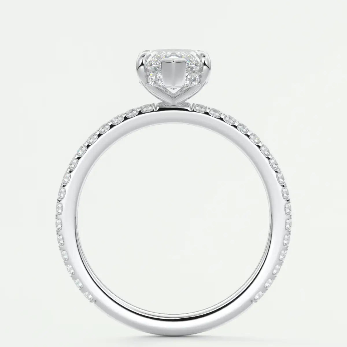 Custom made amelie marquise hidden halo engagement ring | diamond lab