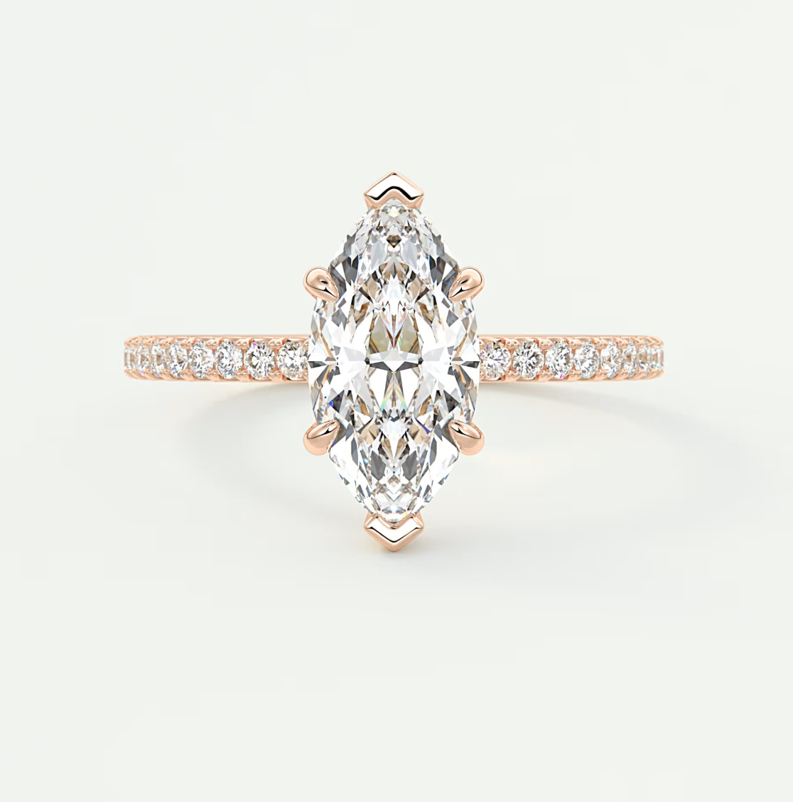 Custom made amelie marquise hidden halo engagement ring | diamond lab