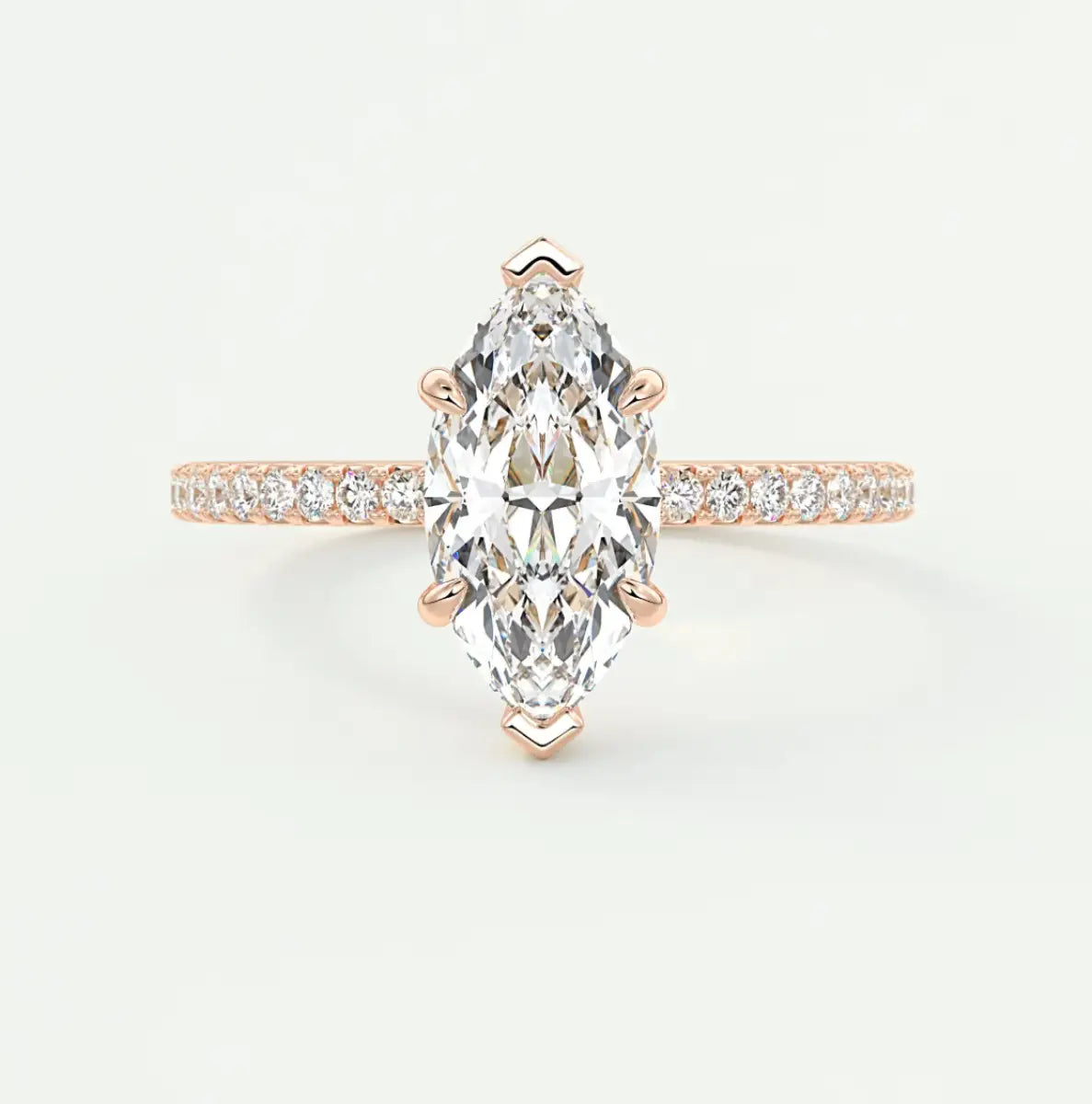 Custom made amelie marquise hidden halo engagement ring | diamond lab