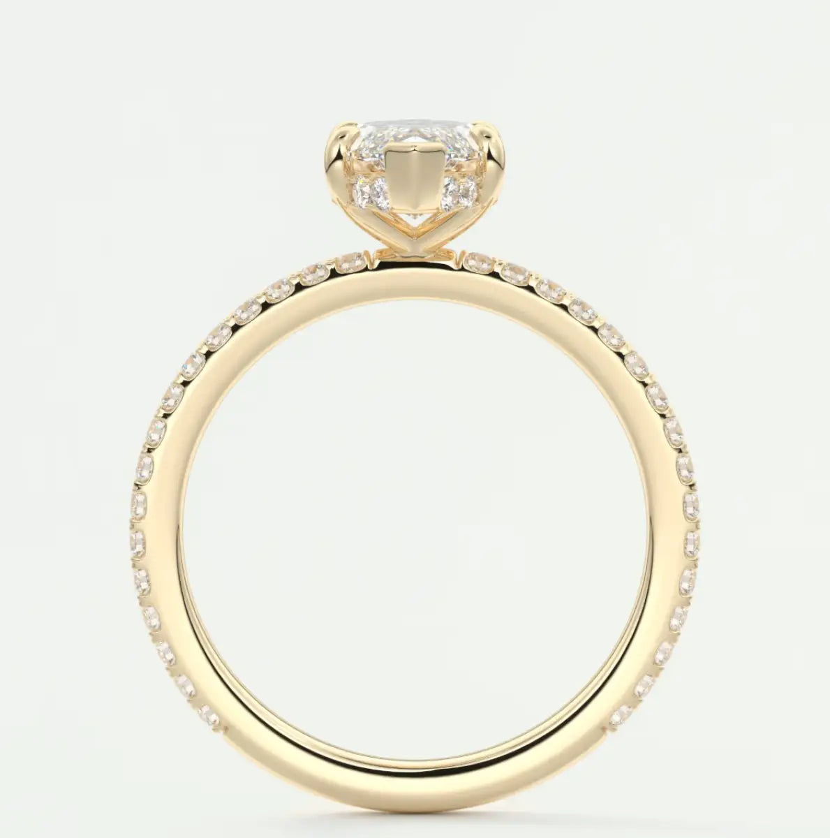 Custom made amelie marquise hidden halo engagement ring | diamond lab