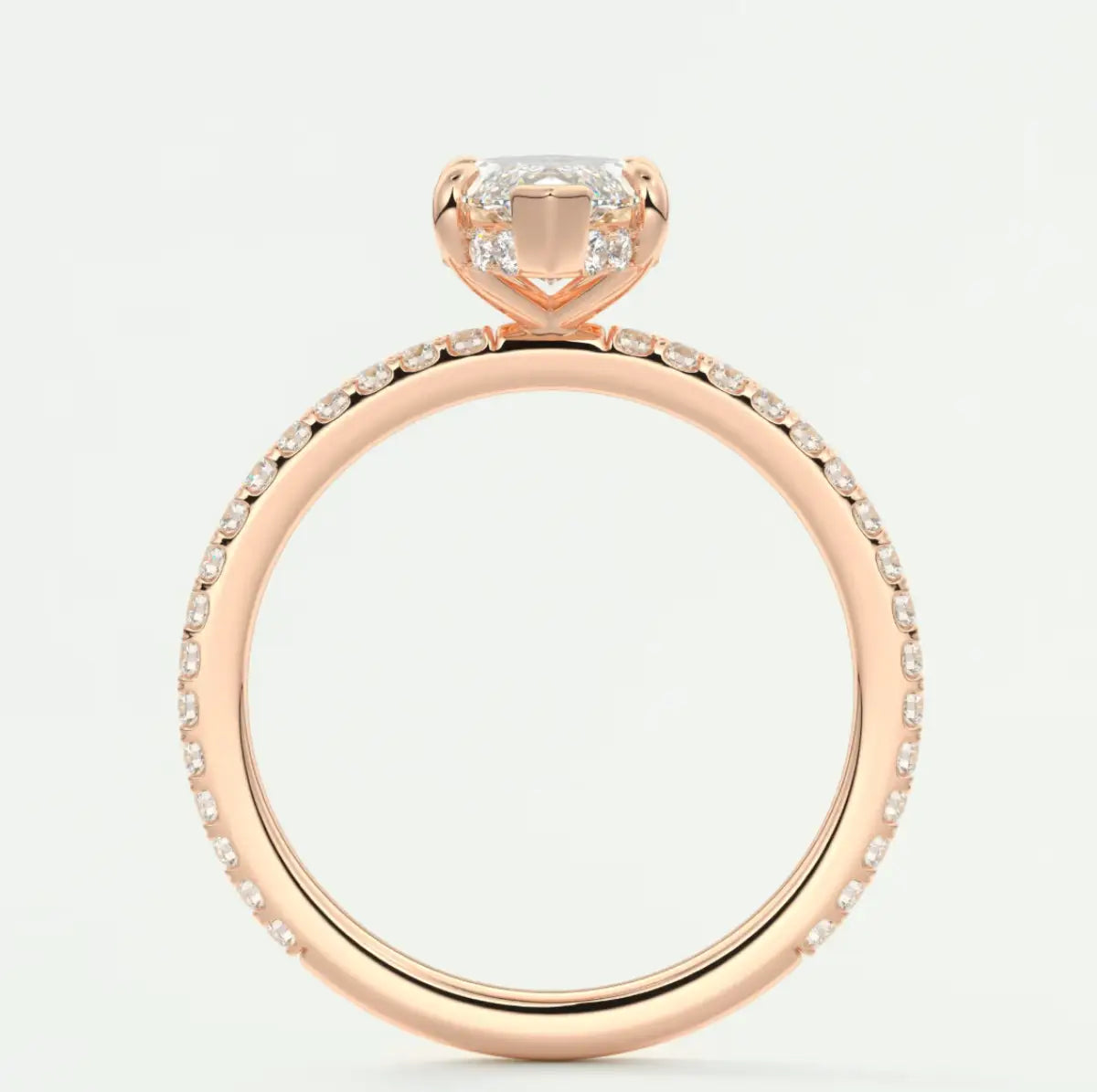 Custom made amelie marquise hidden halo engagement ring | diamond lab