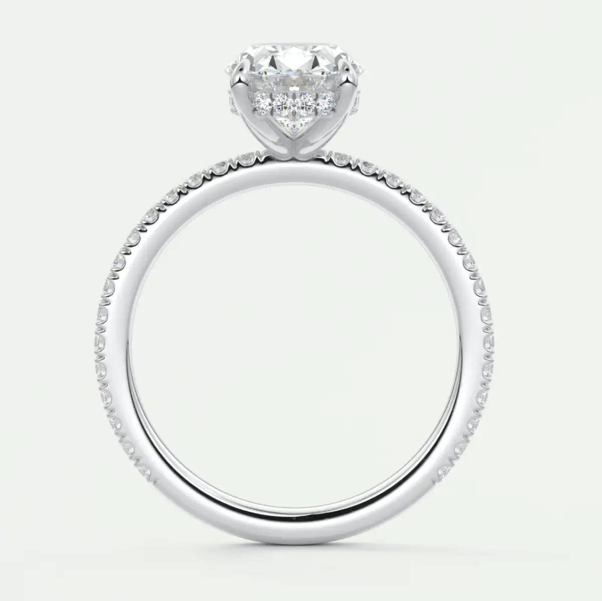 Custom made amelie oval hidden halo engagement ring | diamond lab