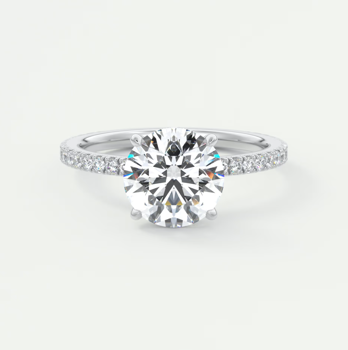 Custom made amelie round hidden halo engagement ring | diamond lab