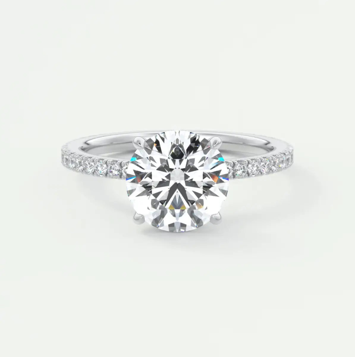 Custom made amelie round hidden halo engagement ring | diamond lab